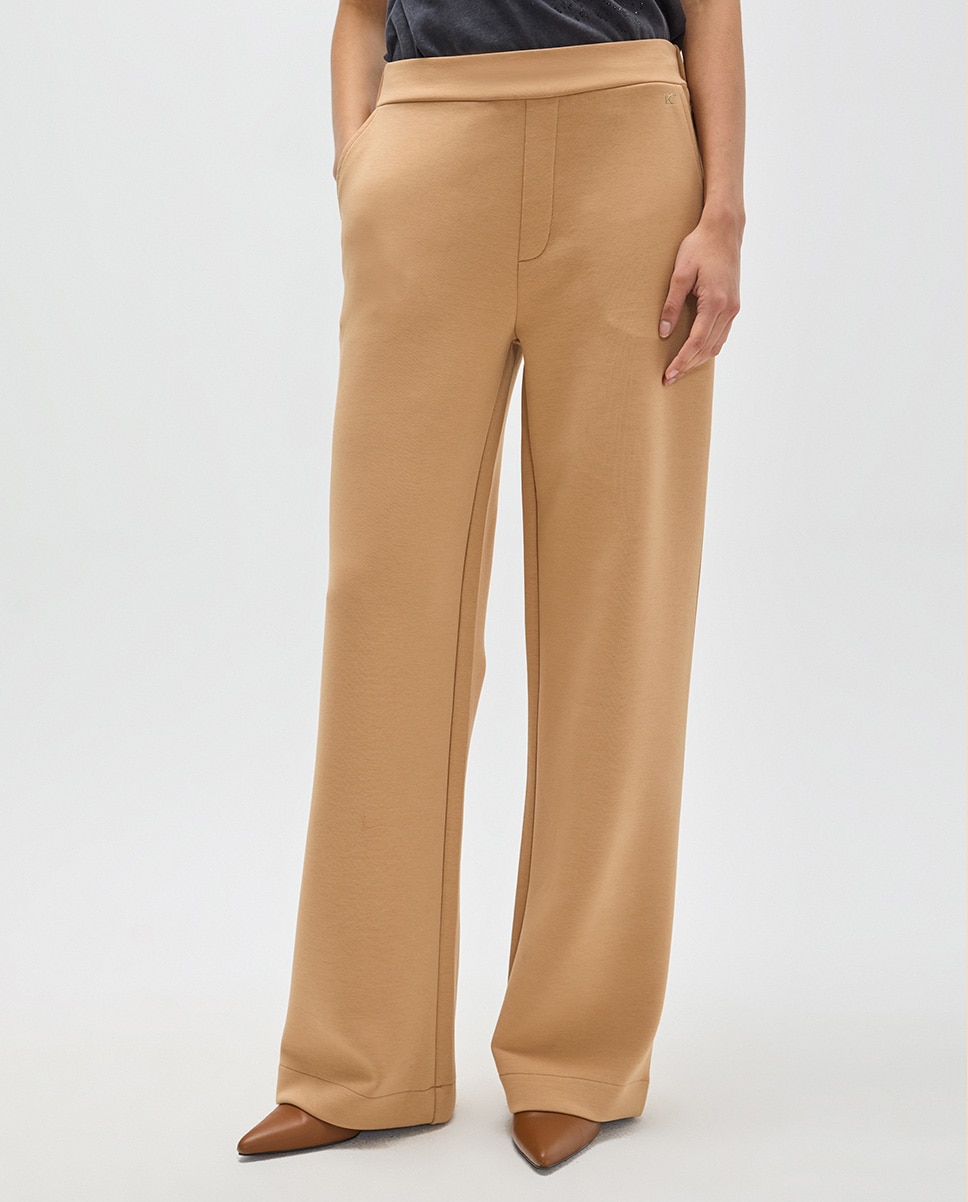Pantalón jogger de mujer fit flare con bolsillos - Lola Casademunt - Caramelo Caramelo-2