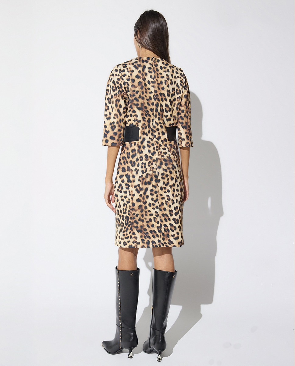 Vestido corto con estampado animal print - Lola Casademunt - Multicolor Multicolor-5