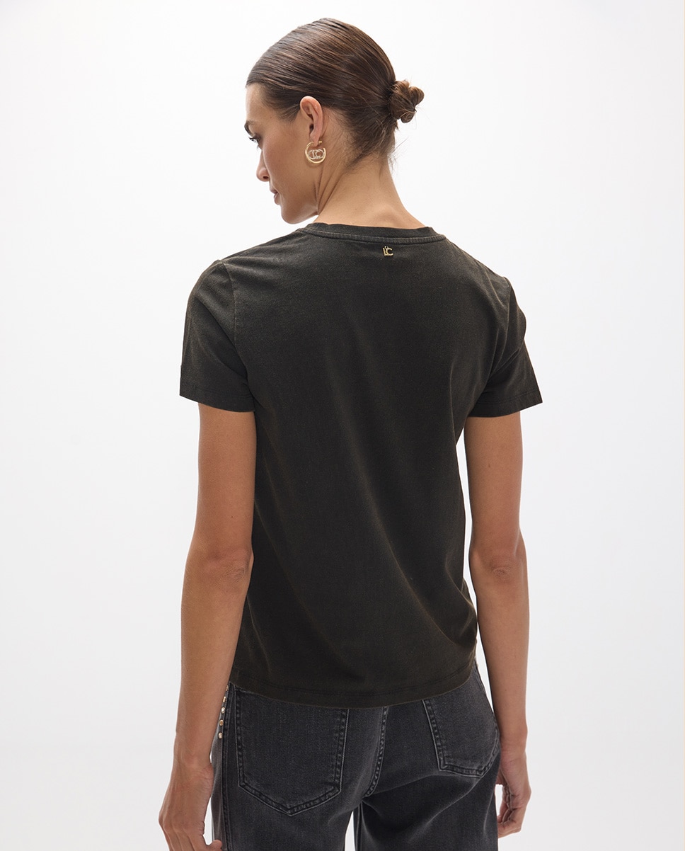 Camiseta de mujer cuello pico savage - Lola Casademunt - Gris oscuro Gris oscuro-4