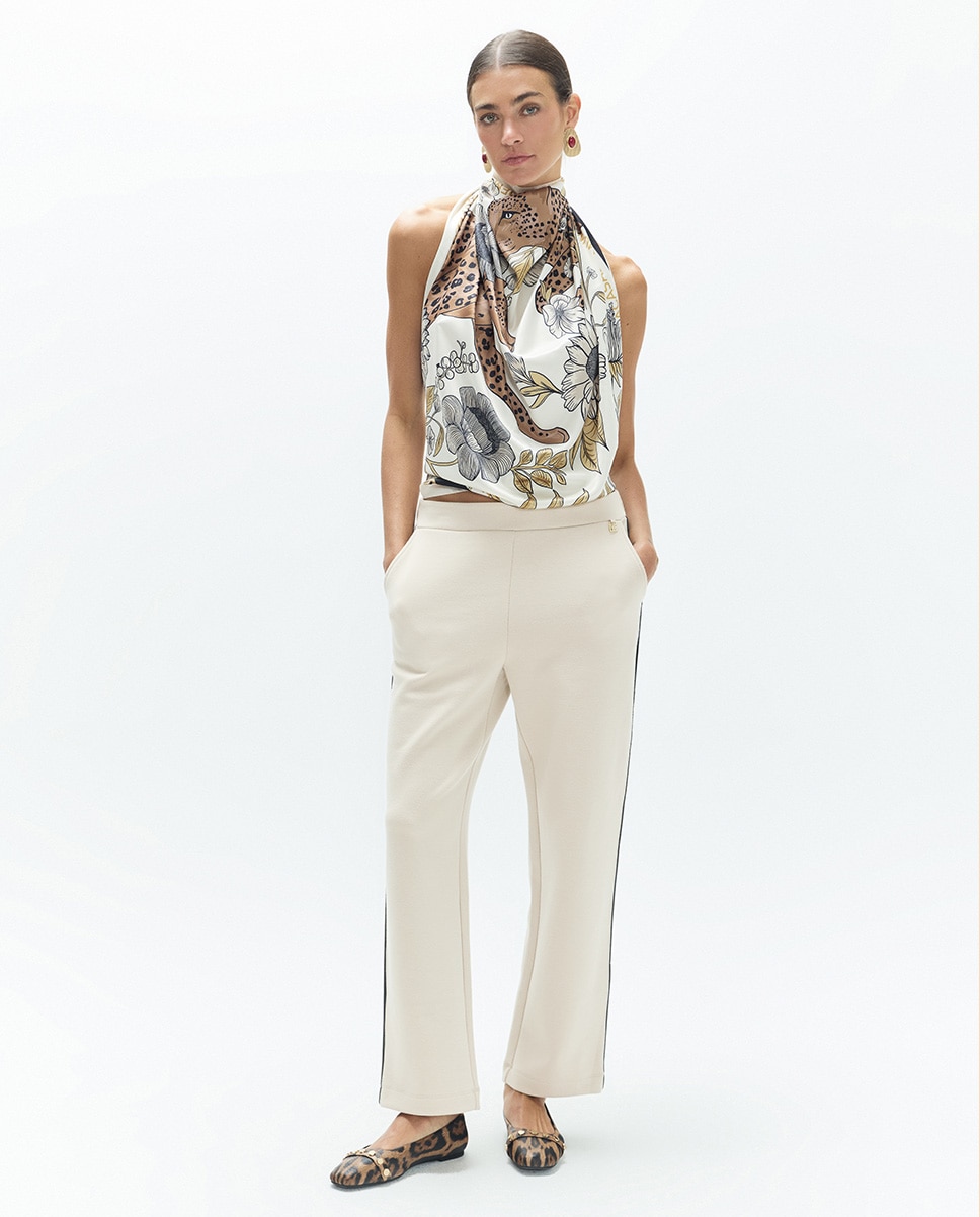 Pantalón jogger de mujer piping a contrate love lola - Lola Casademunt - Crudo Crudo-1