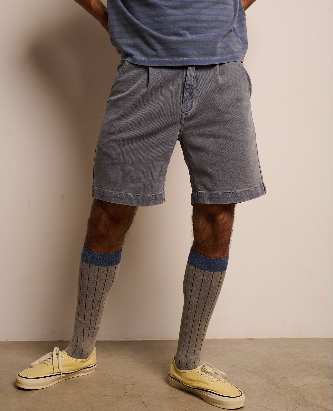Imagen 1 de Pantalón corto clemen short de hombre dusty leave - Tintoremus Sttudio - Azul Azul