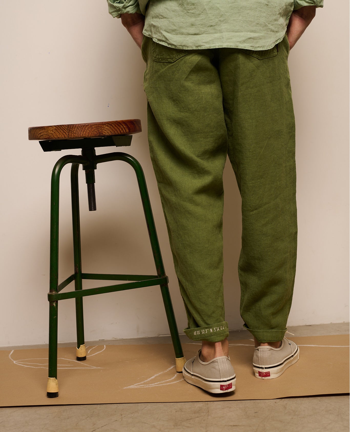 Imagen 2 de Pantalón lino cosme mousse de hombre capri - Tintoremus Sttudio - Verde Verde