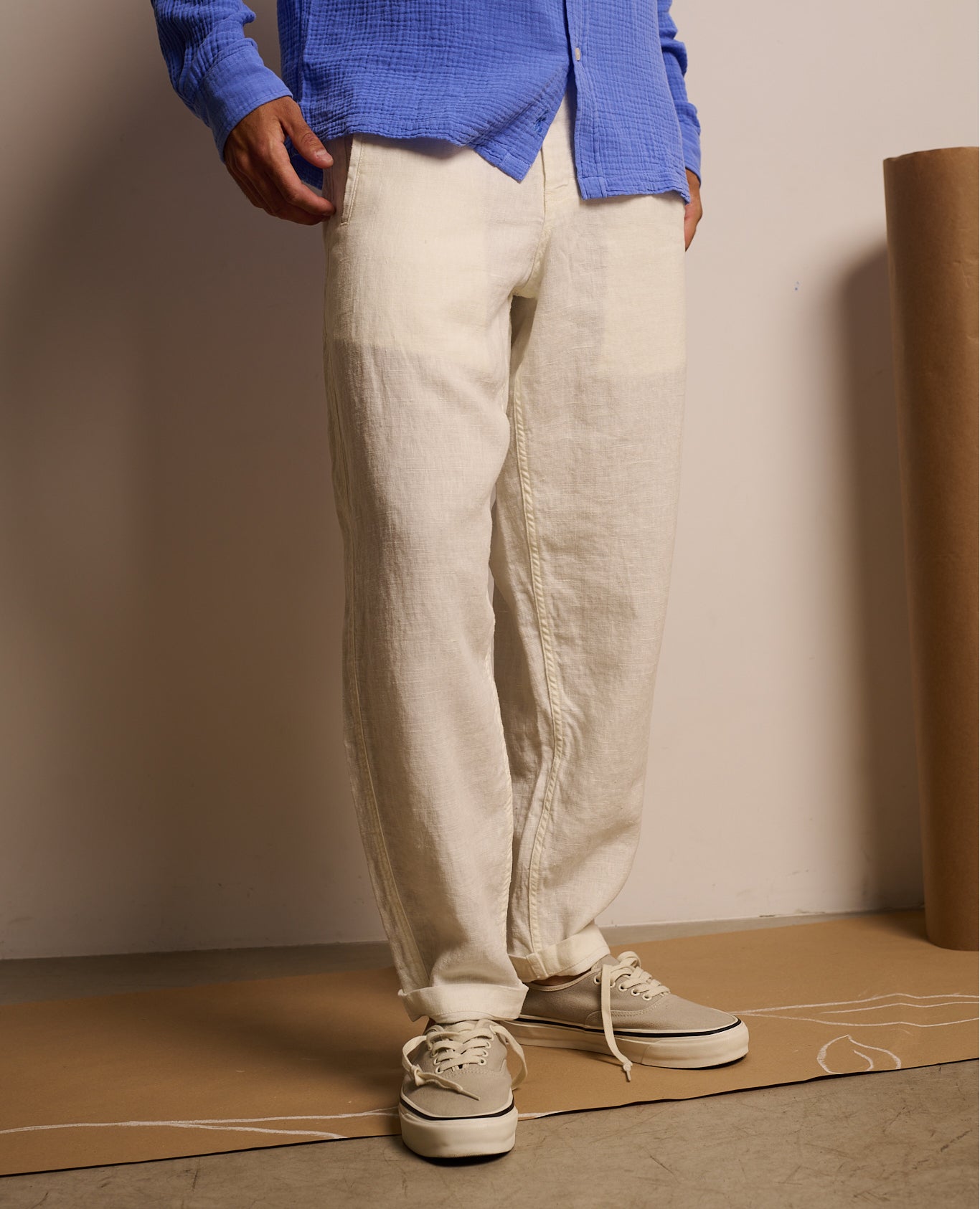 Imagen 0 de Pantalón lino cosme rosewood de hombre capri Blanco