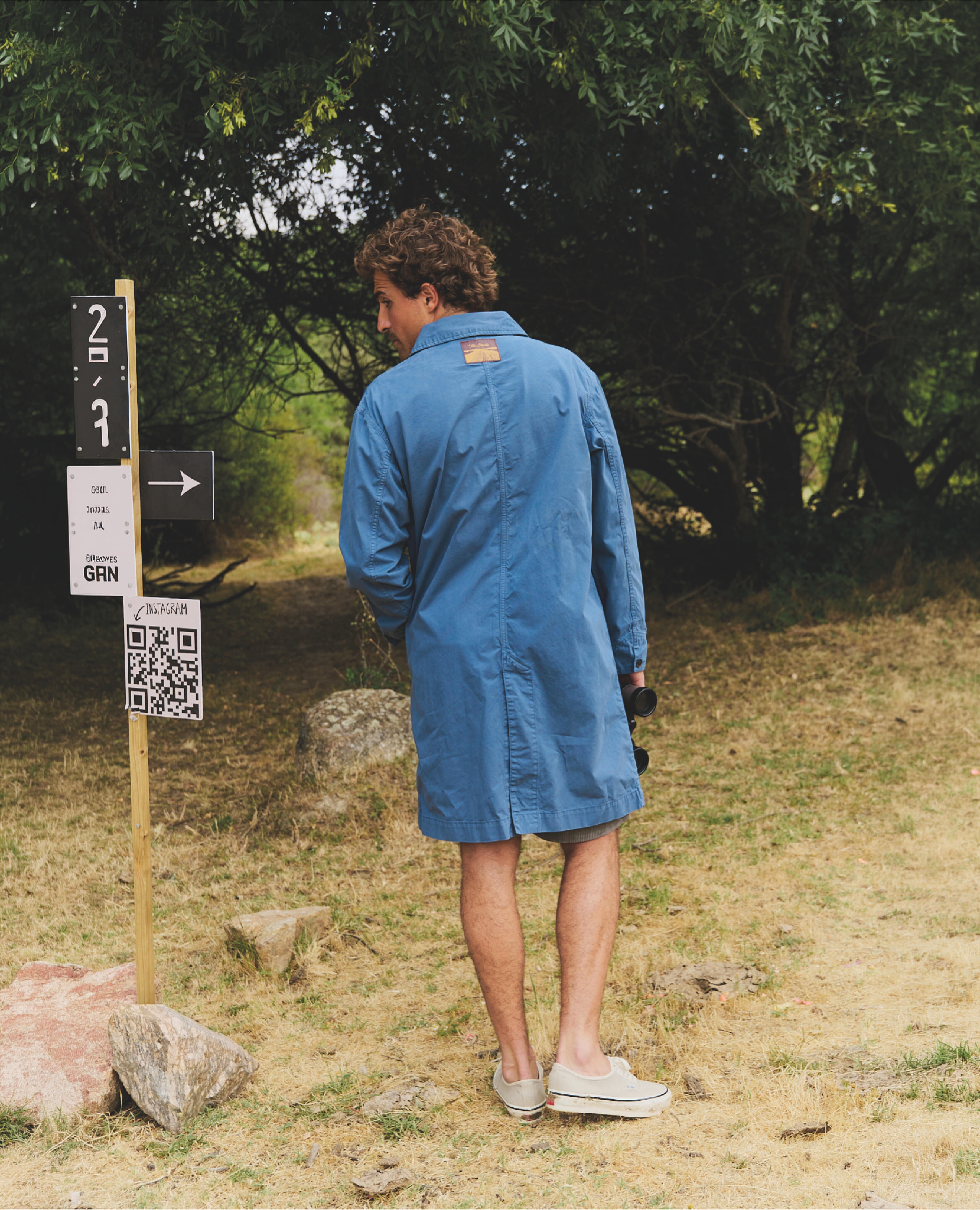 Imagen 2 de Gabardina 3/4 de hombre en algodón tommy - Tintoremus Sttudio - Azul Azul