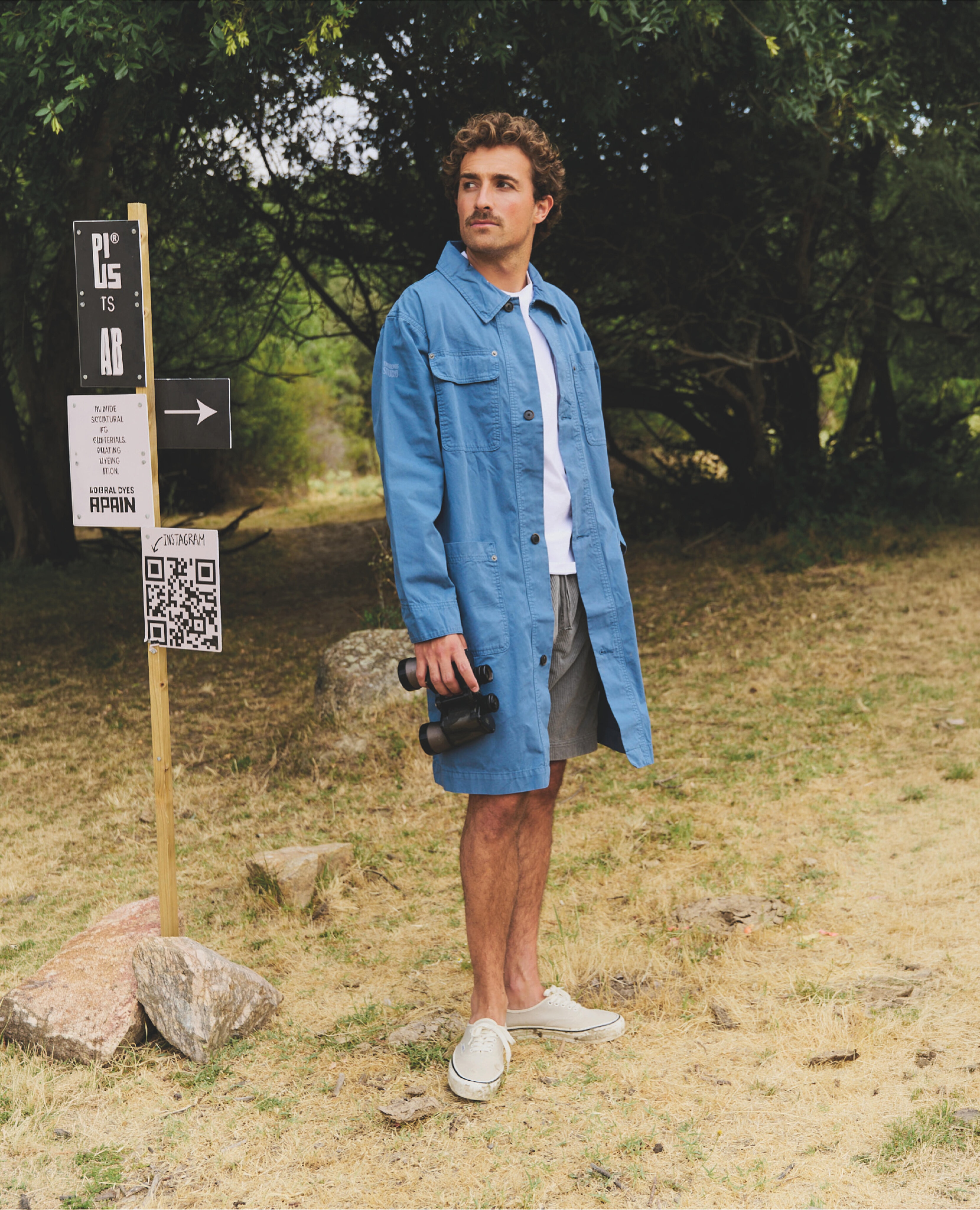 Imagen 5 de Gabardina 3/4 de hombre en algodón tommy - Tintoremus Sttudio - Azul Azul