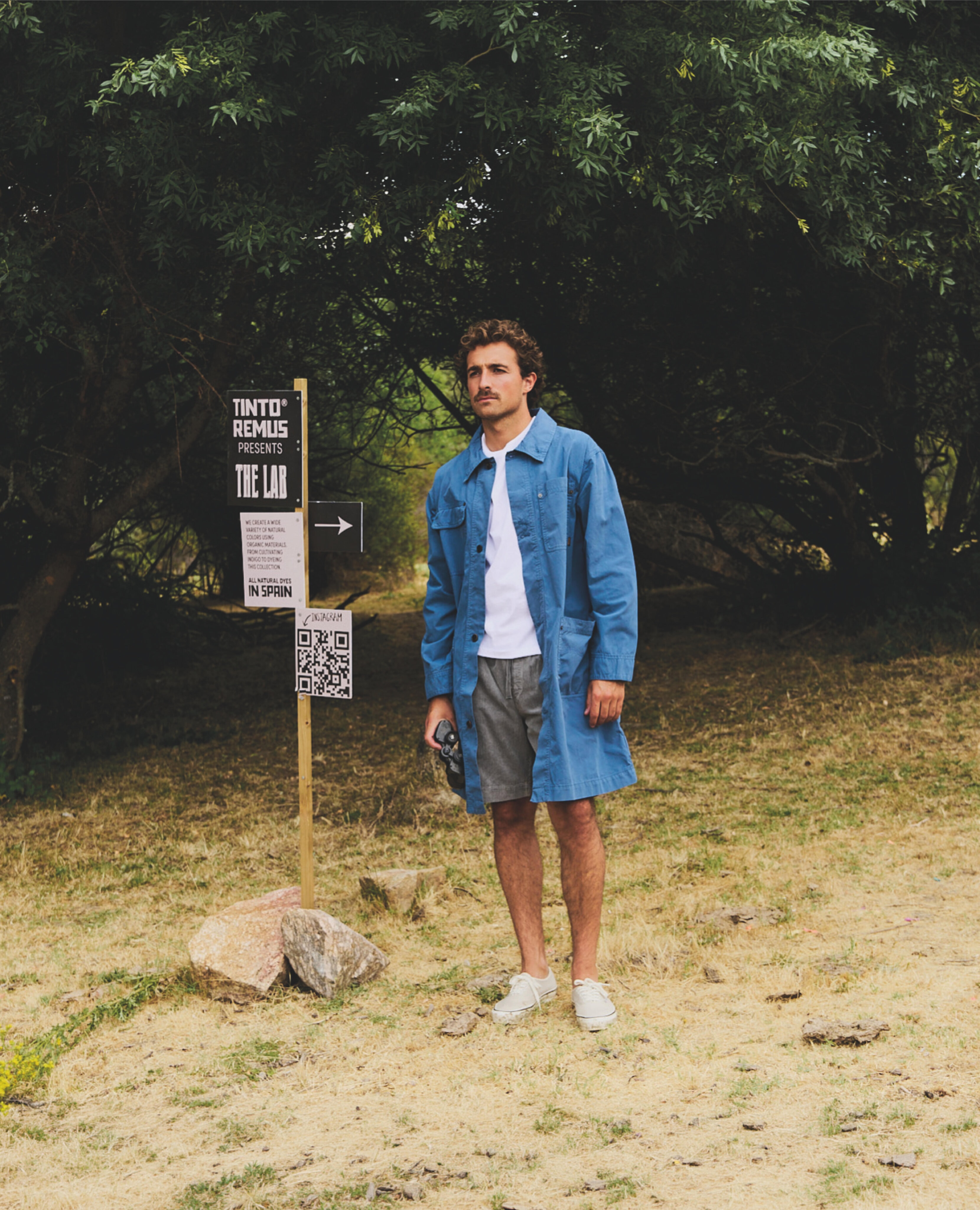 Imagen 6 de Gabardina 3/4 de hombre en algodón tommy - Tintoremus Sttudio - Azul Azul