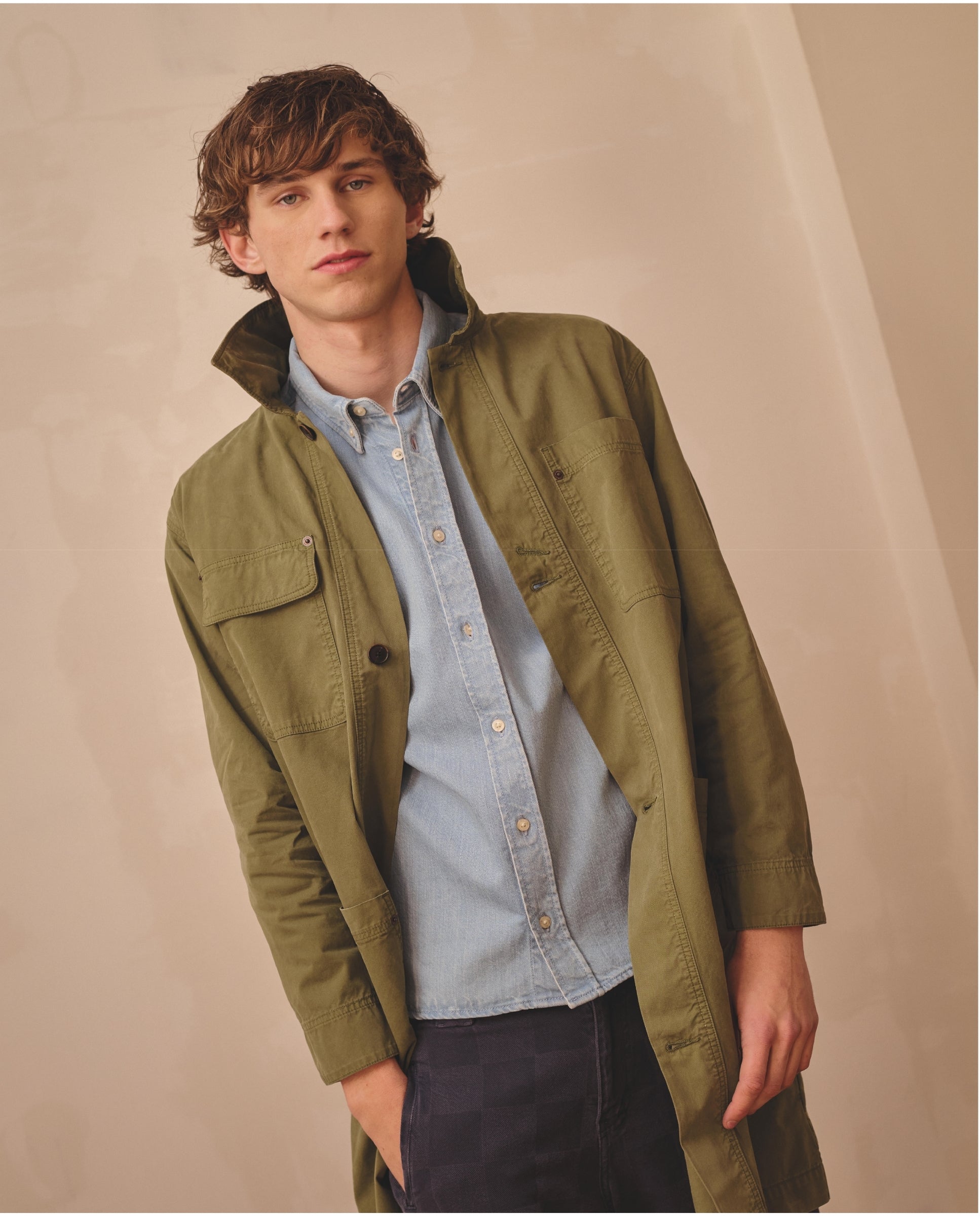 Imagen 3 de Gabardina 3/4 de hombre en algodón tommy - Tintoremus Sttudio - Verde Verde