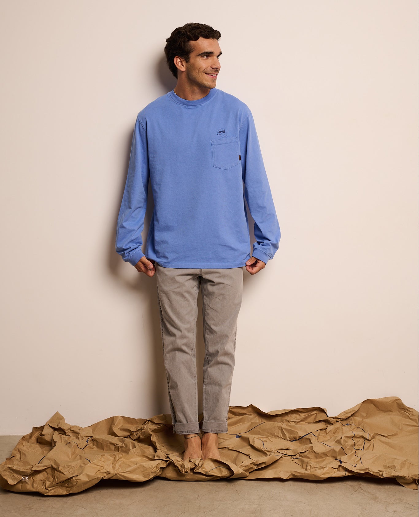 Camiseta manga larga pierce aligator de hombre dusty blue - Tintoremus Sttudio - Morado Morado-2