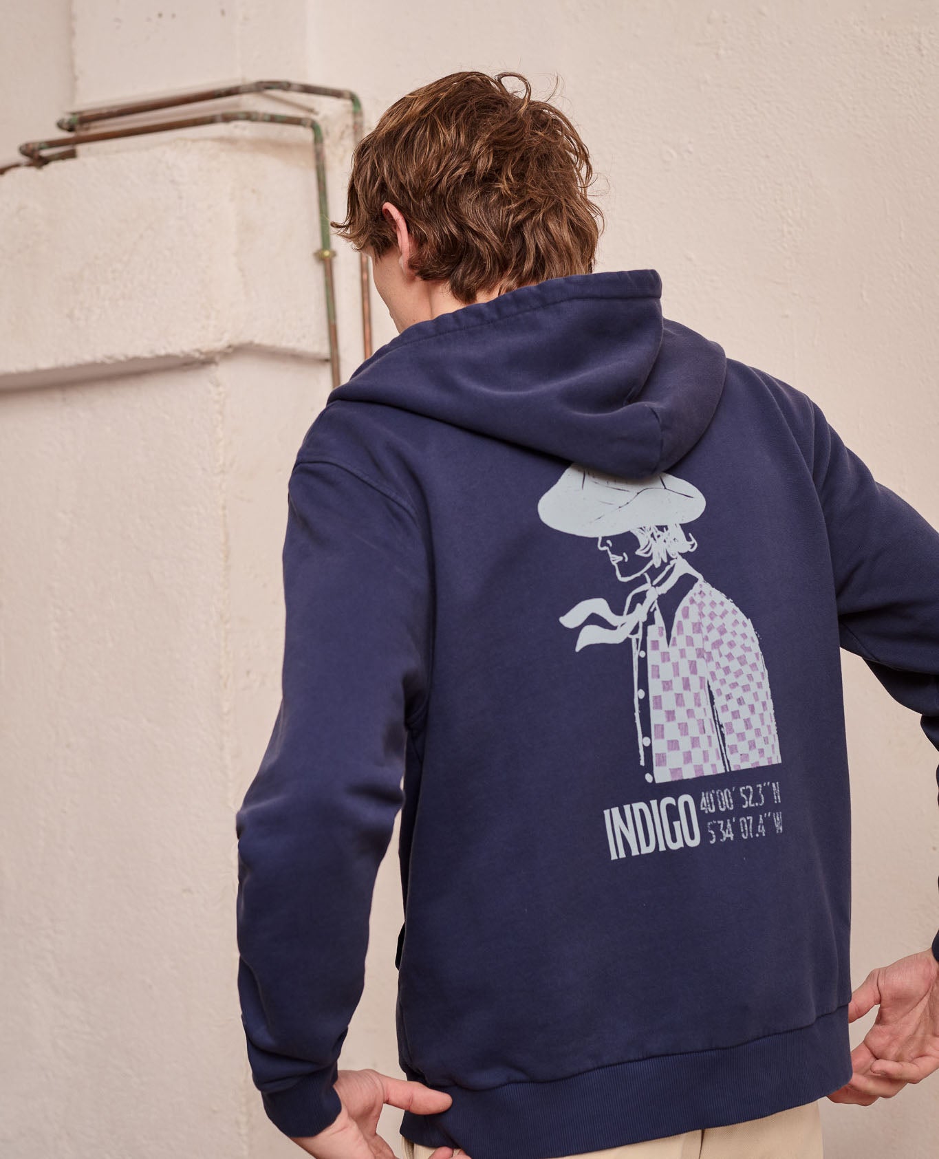 Sudadera hoodie jimmie presenting de hombre iris - Tintoremus Sttudio - Azul Azul-3
