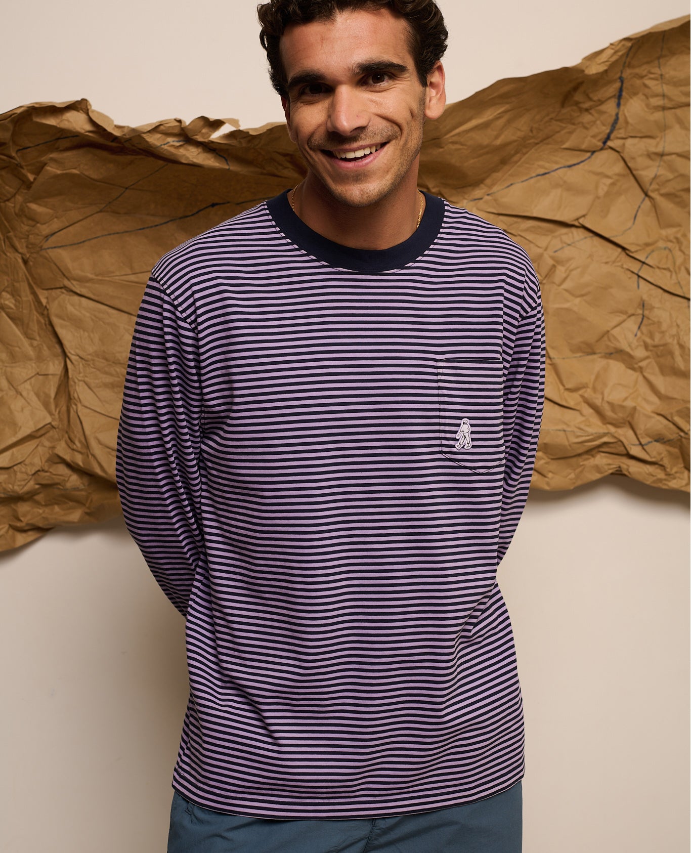 Imagen 0 de Camiseta manga larga pierce stripes de hombre stripes Azul