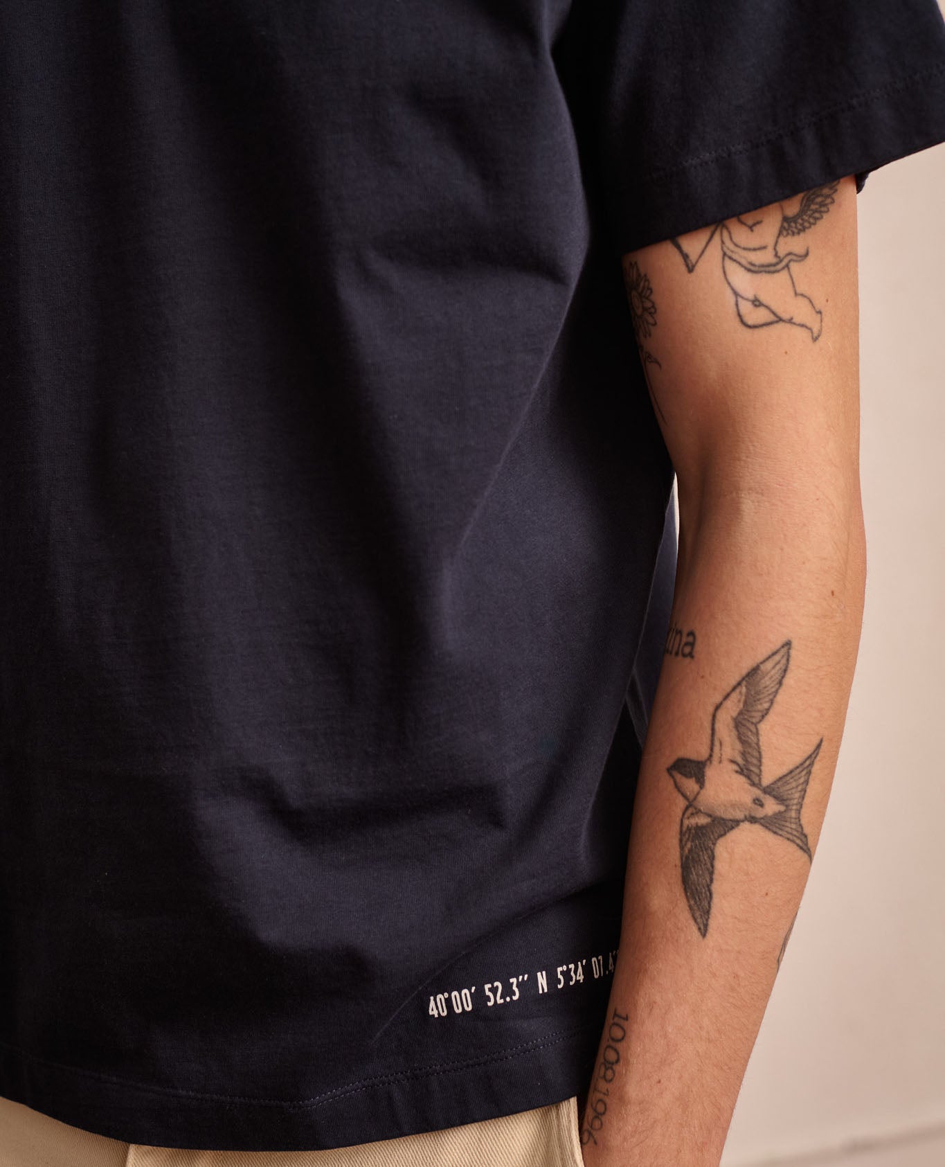 Imagen 2 de Camiseta manga corta henry coordinates de hombre true blue - Tintoremus Sttudio - Azul Azul