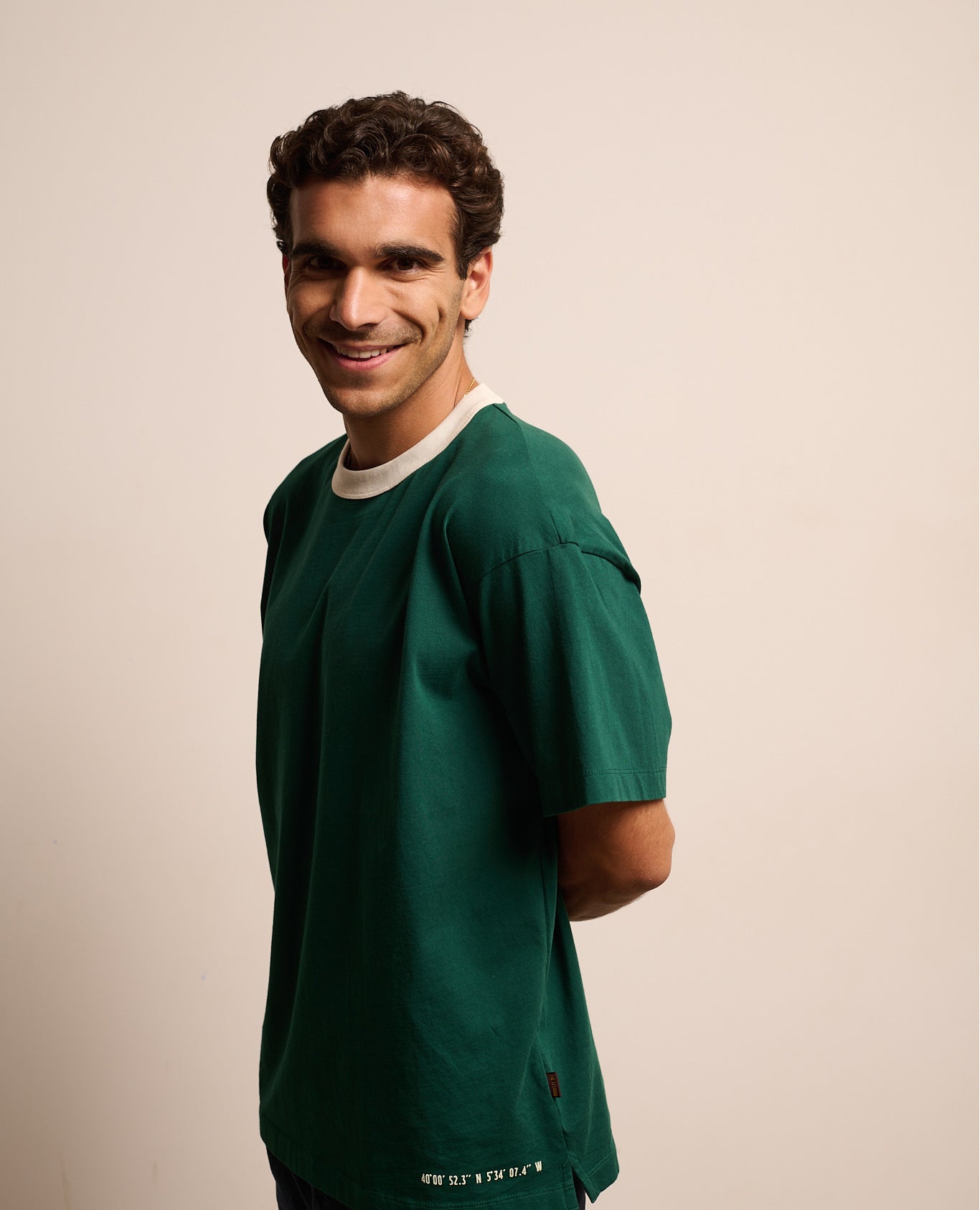Imagen 2 de Camiseta manga corta henry coordinates de hombre true blue - Tintoremus Sttudio - Verde Verde