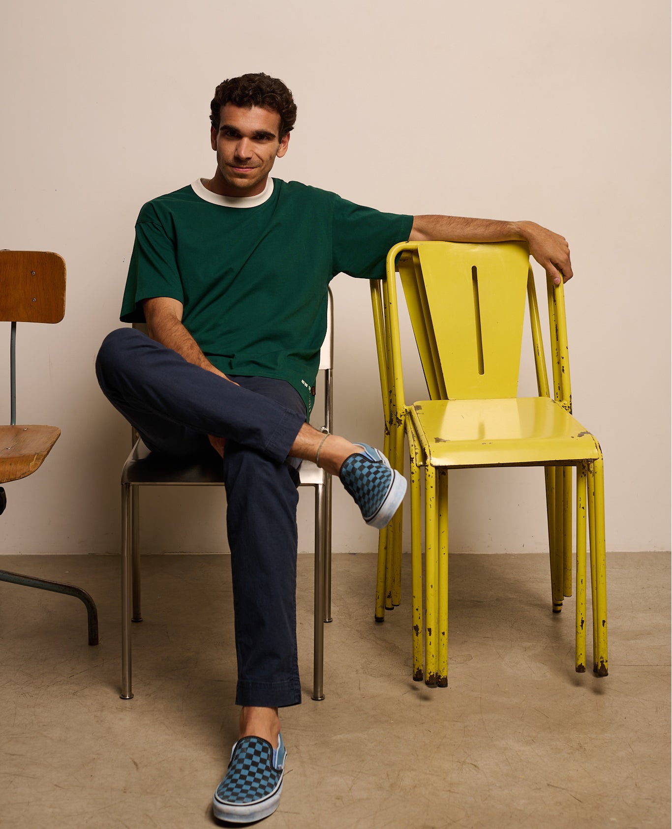 Imagen 3 de Camiseta manga corta henry coordinates de hombre true blue - Tintoremus Sttudio - Verde Verde