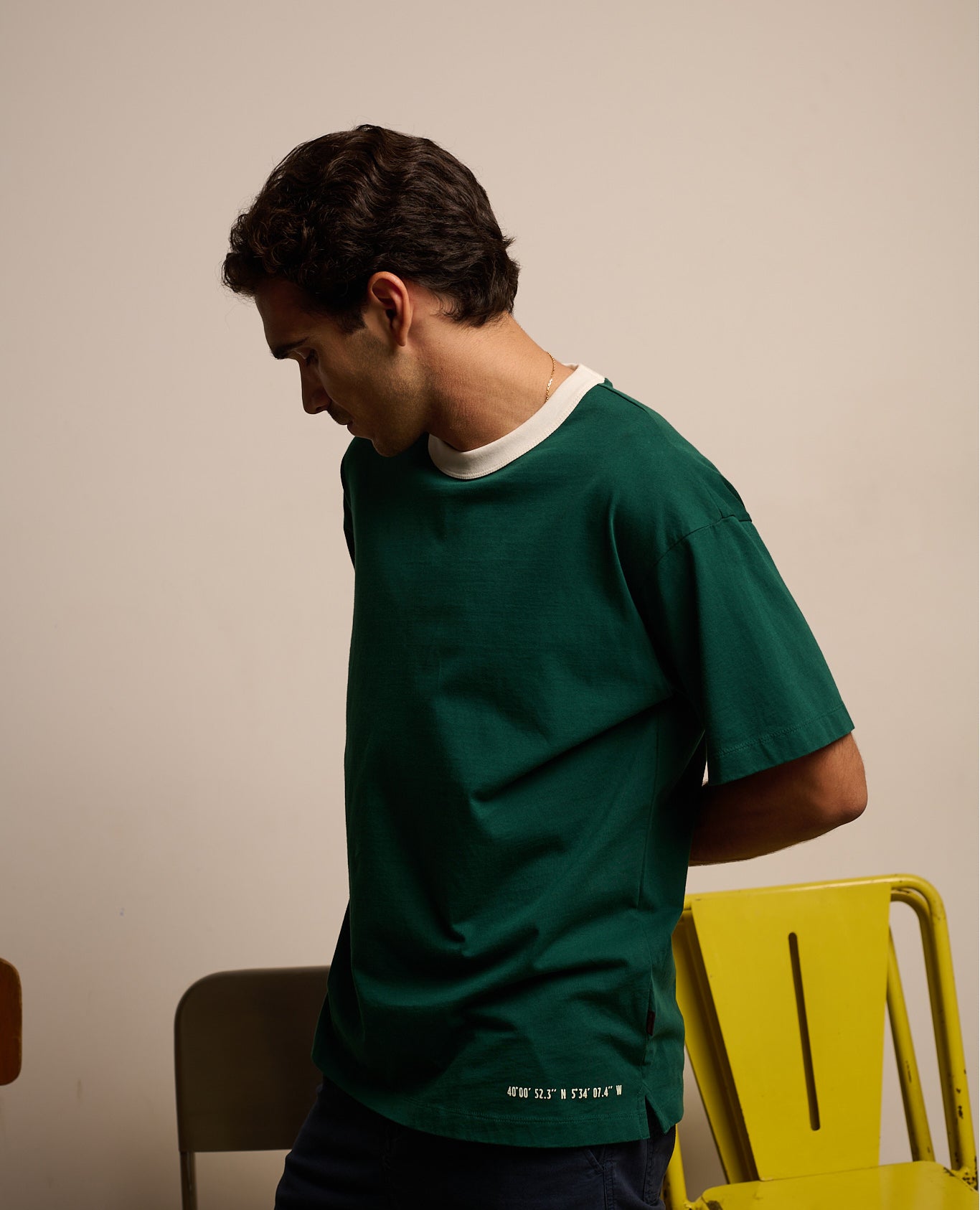 Imagen 4 de Camiseta manga corta henry coordinates de hombre true blue - Tintoremus Sttudio - Verde Verde