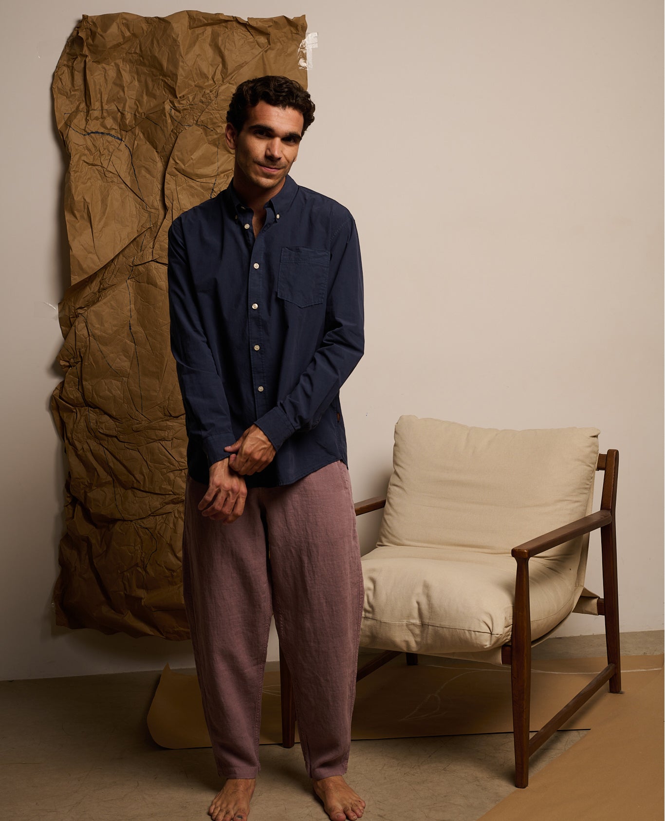 Imagen 1 de Camisa james de hombre relaxed factory white - Tintoremus Sttudio - Azul Azul