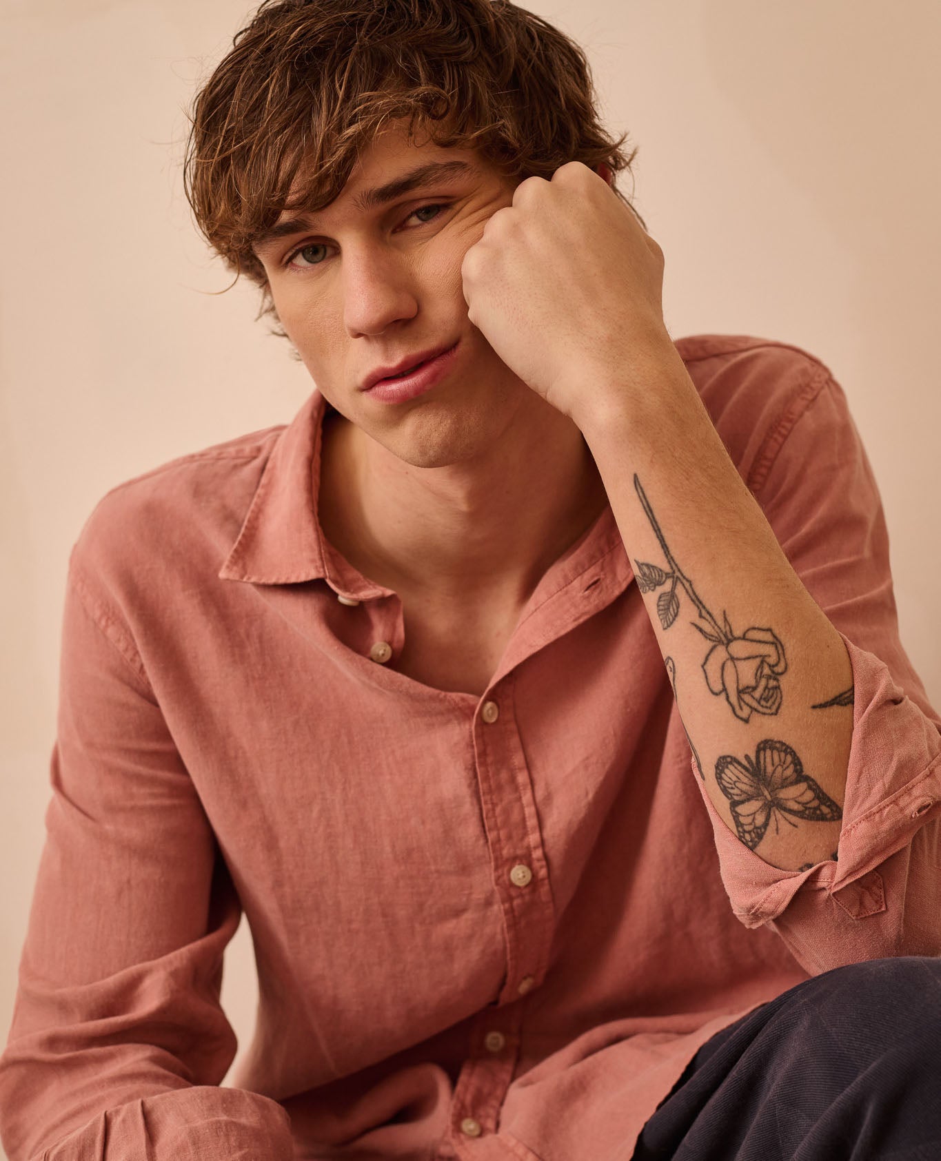 Camisa cary de hombre relaxed dark lilac - Tintoremus Sttudio - Rosa Rosa-4