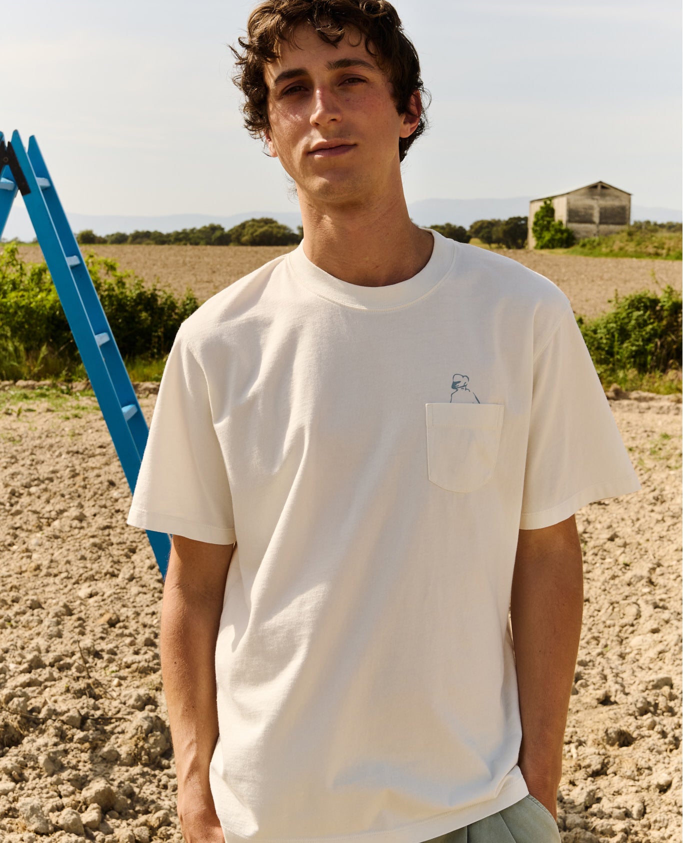 Imagen 1 de Camiseta manga corta john pocket de hombre marine - Tintoremus Sttudio - Blanco Blanco