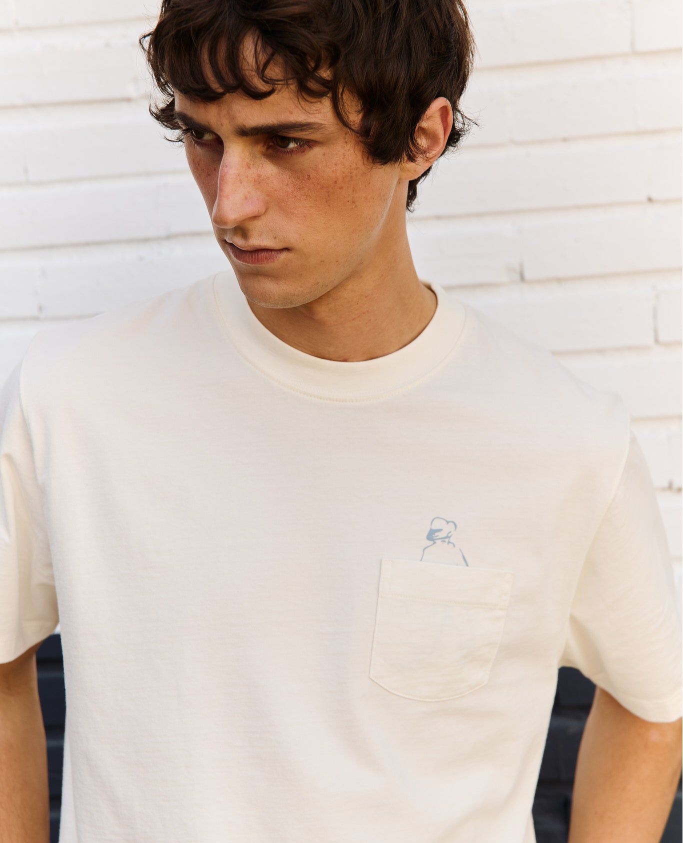 Imagen 2 de Camiseta manga corta john pocket de hombre marine - Tintoremus Sttudio - Blanco Blanco