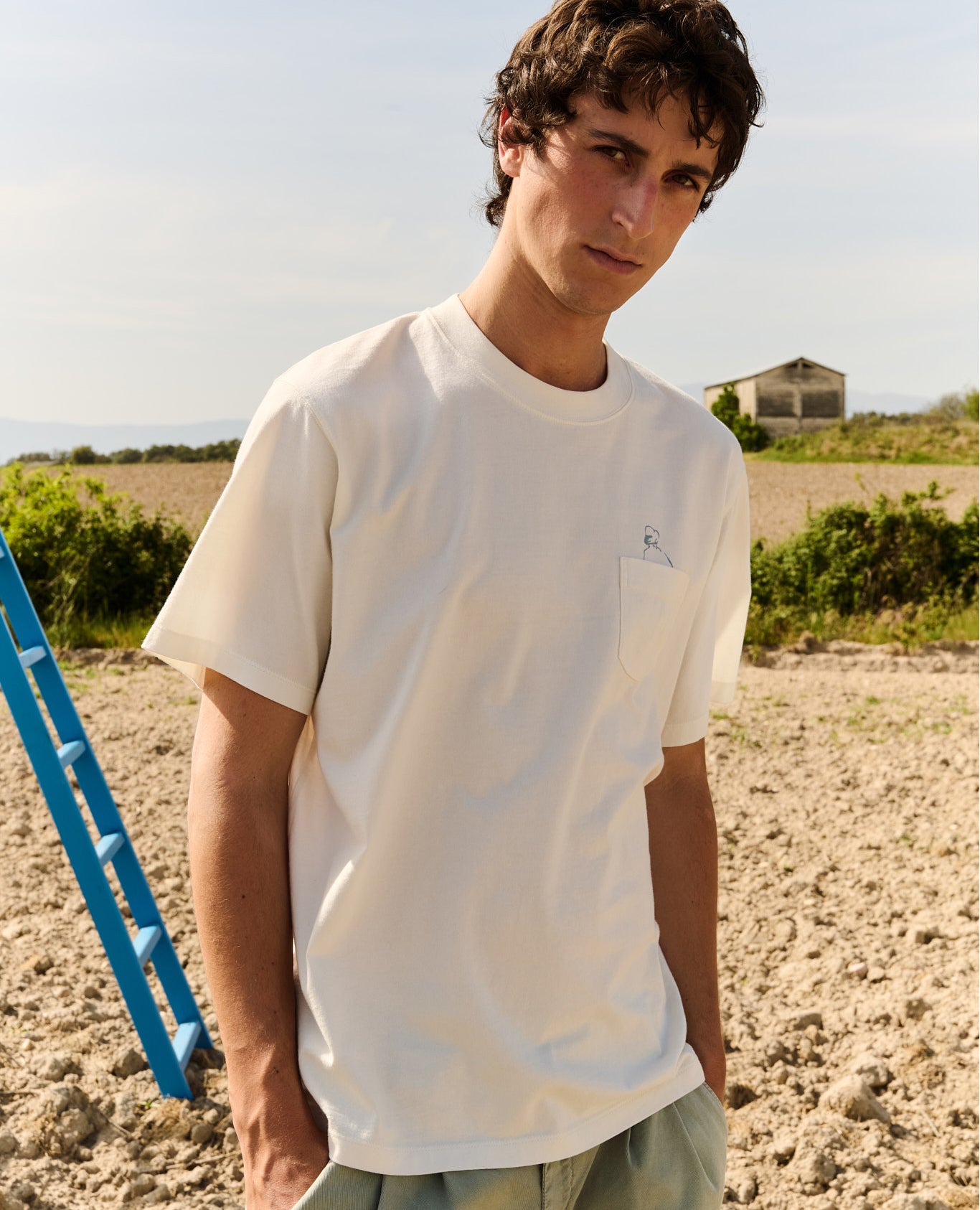 Imagen 3 de Camiseta manga corta john pocket de hombre marine - Tintoremus Sttudio - Blanco Blanco