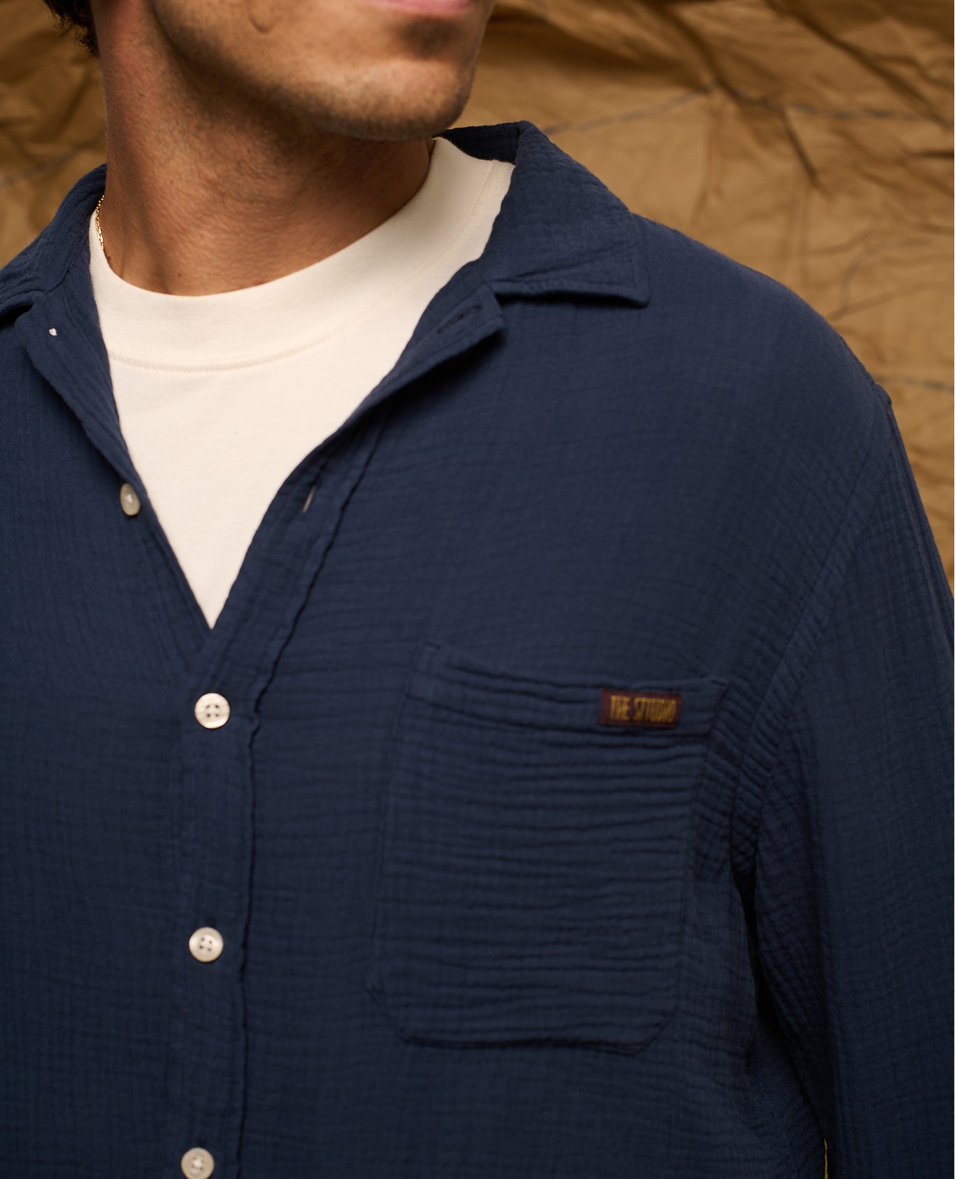 Imagen 3 de Camisa ryan de hombre relaxed deep sea - Tintoremus Sttudio - Azul Azul