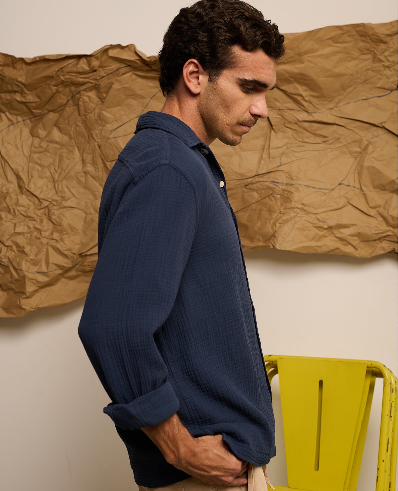 Imagen 5 de Camisa ryan de hombre relaxed deep sea - Tintoremus Sttudio - Azul Azul