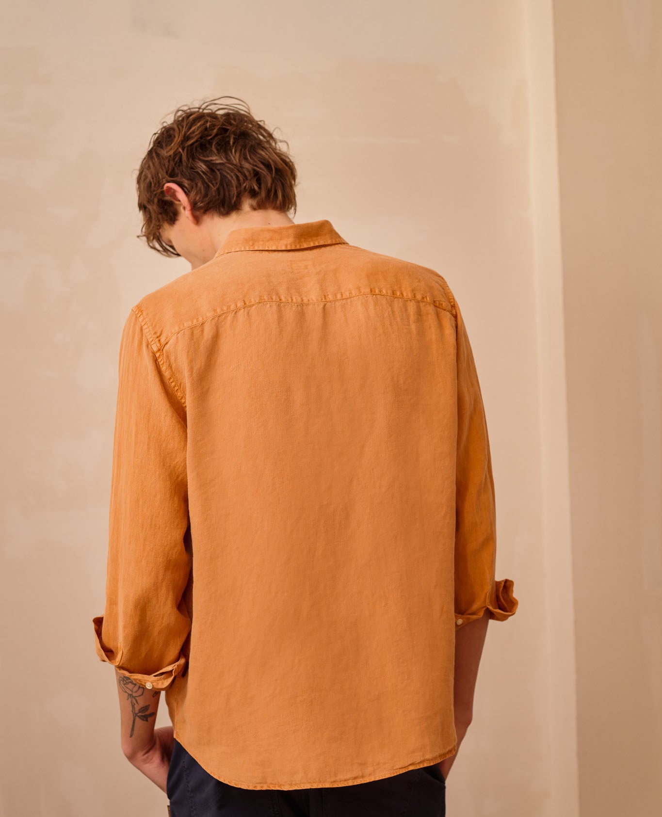 Camisa cary de hombre relaxed dark lilac - Tintoremus Sttudio - Naranja Naranja-2