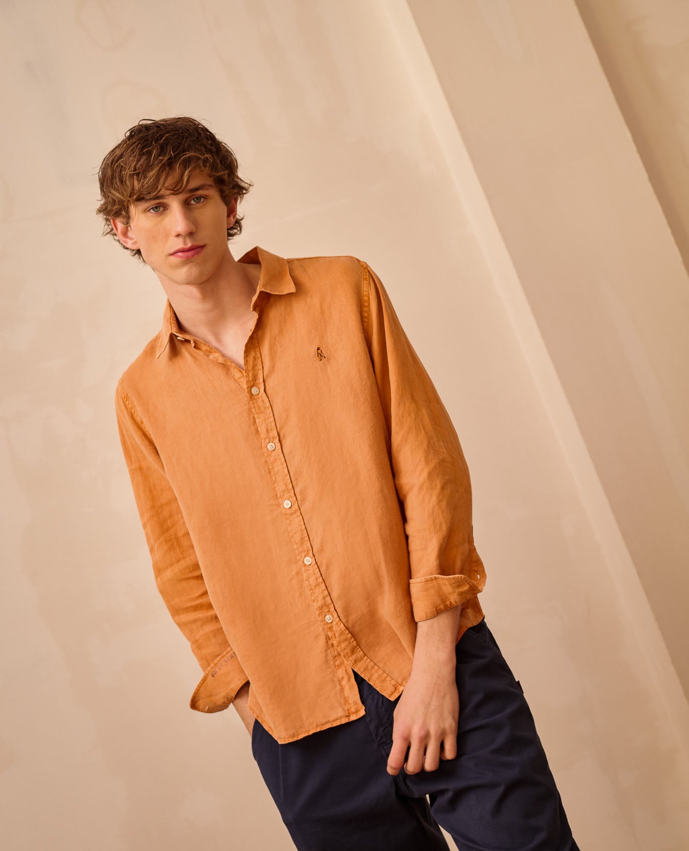 Camisa cary de hombre relaxed dark lilac - Tintoremus Sttudio - Naranja Naranja-4