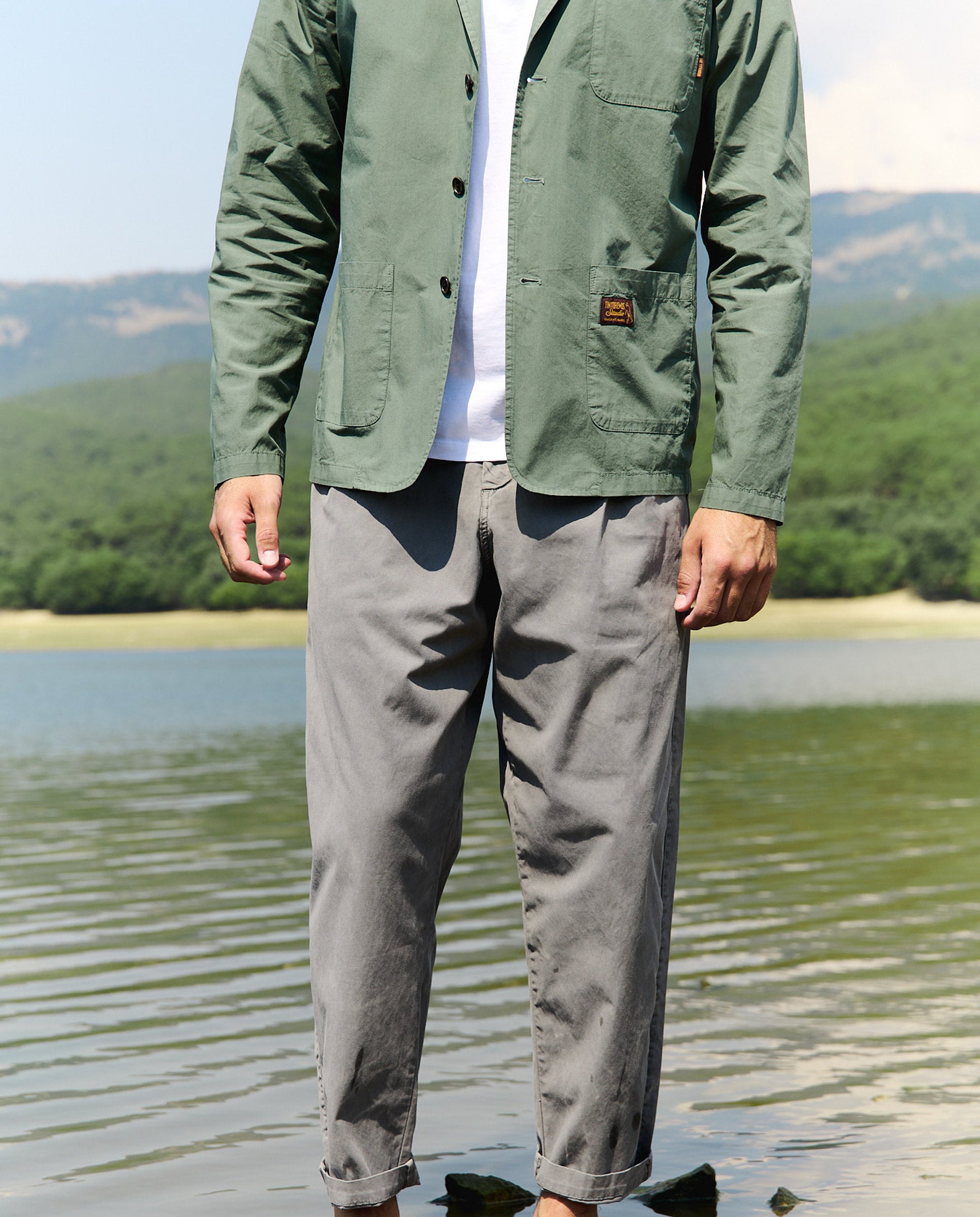 Imagen 1 de Pantalón de pinzas de hombre cropped dylan Gris