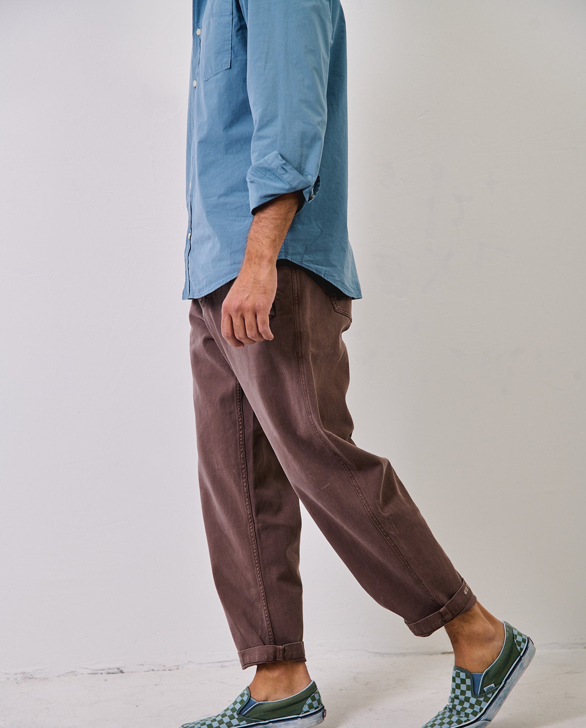 Imagen 1 de Pantalón de hombre cropped relaxed-tapered cosme - Tintoremus Sttudio - Marrón Marrón