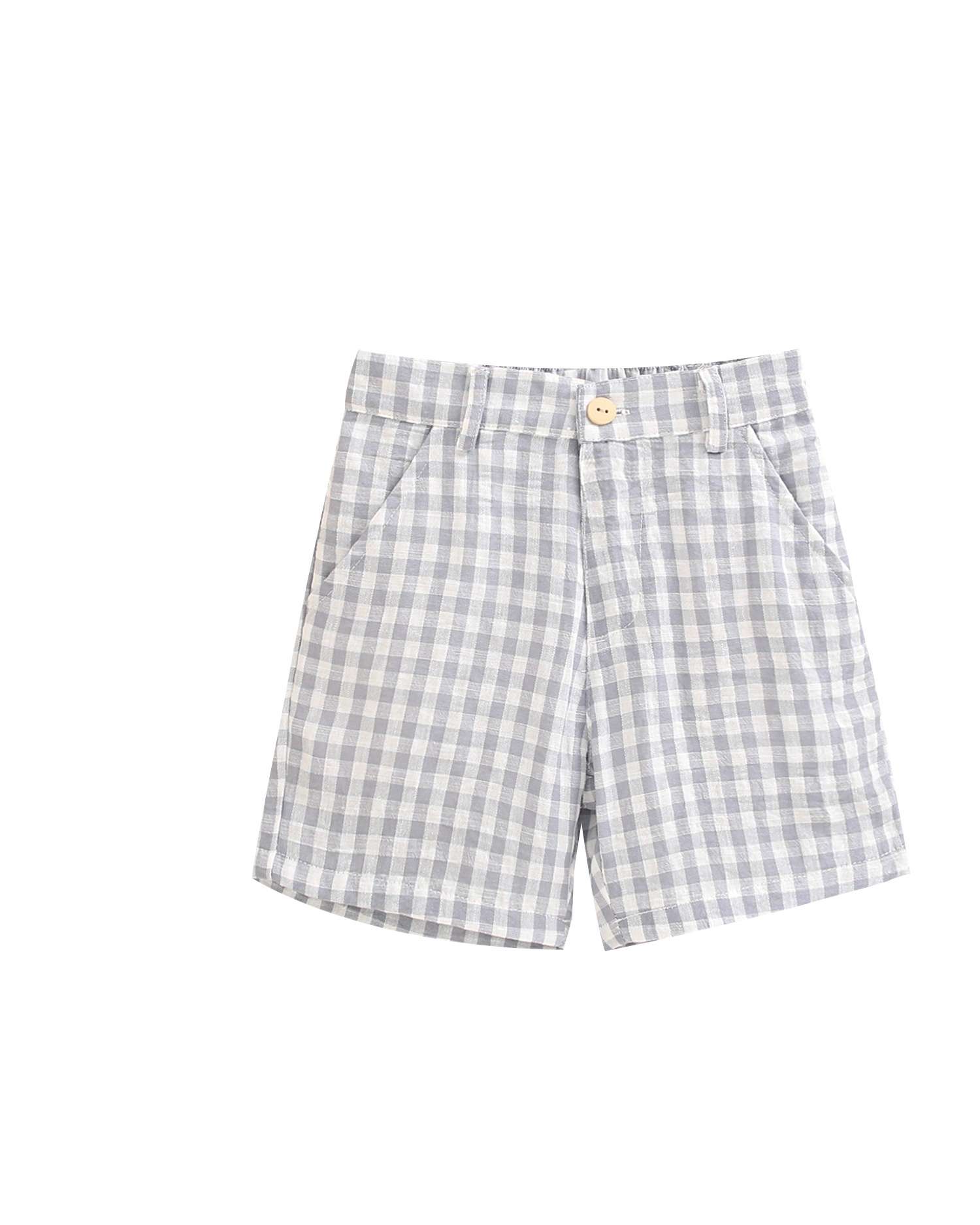 Imagen 0 de Bermuda de niño de cuadros con bolsillos laterales Azul