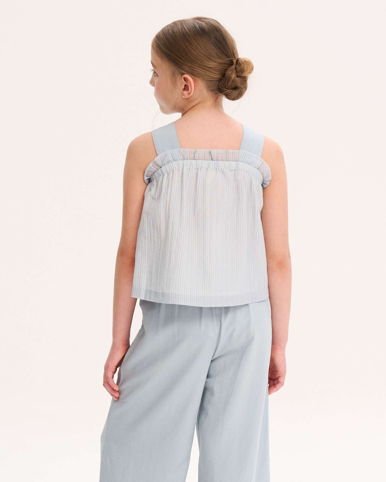 Blusa de niña de tirantes con maxi lazo - Dadati - Azul claro Azul claro-2
