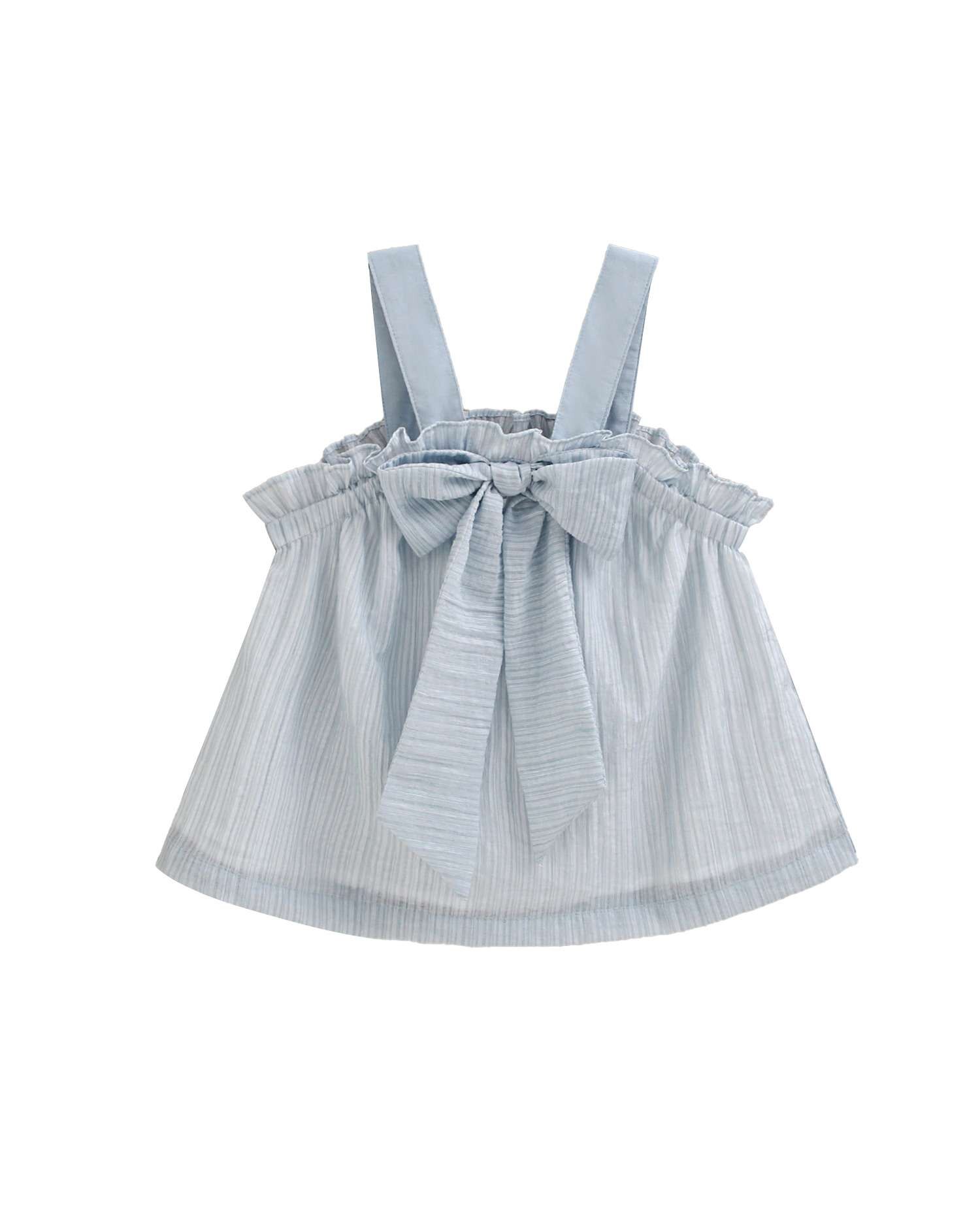 Blusa de niña de tirantes con maxi lazo - Dadati - Azul claro Azul claro-4