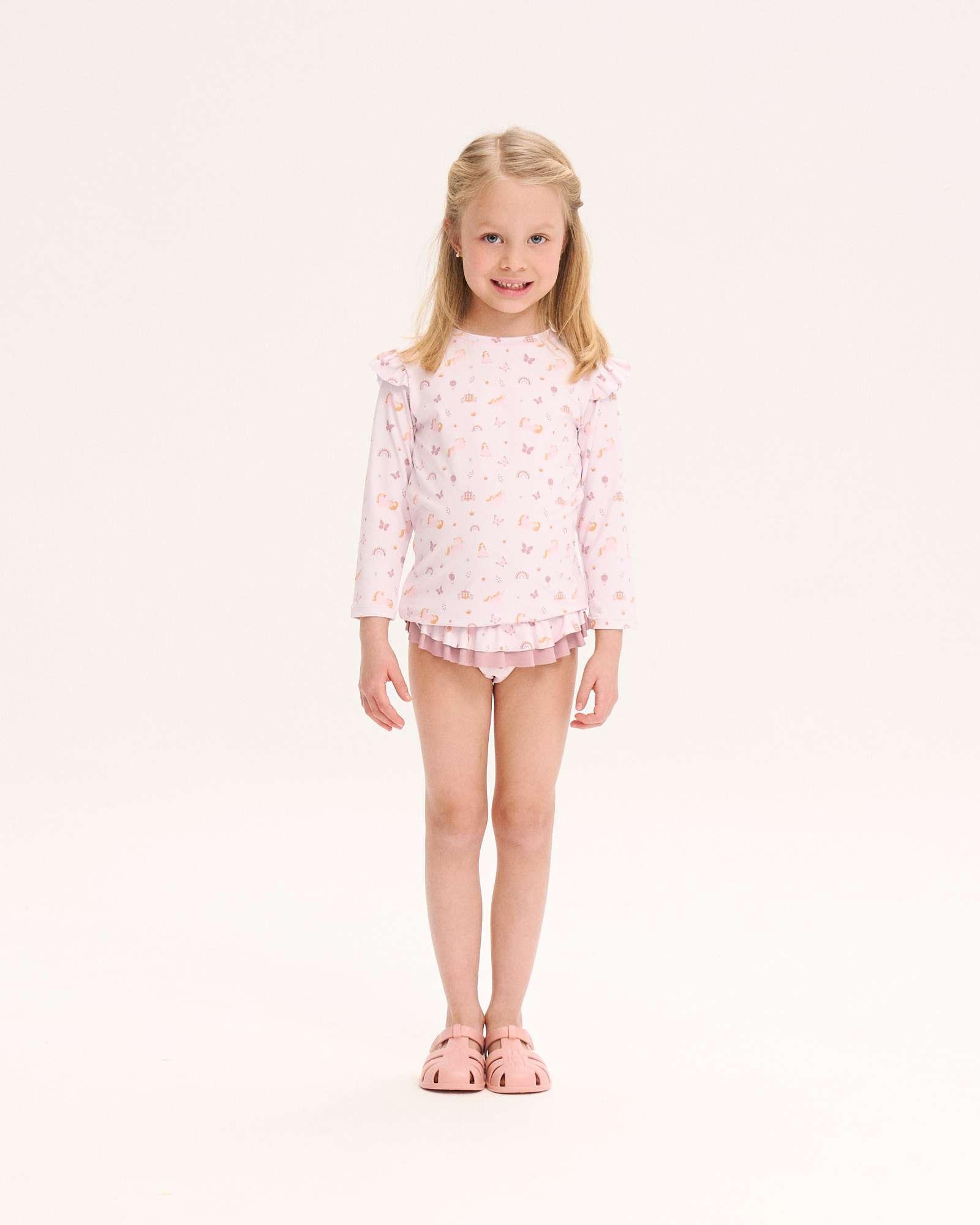 Imagen 0 de Camiseta de niña de lycra con protección solar 50 pf Rosa claro