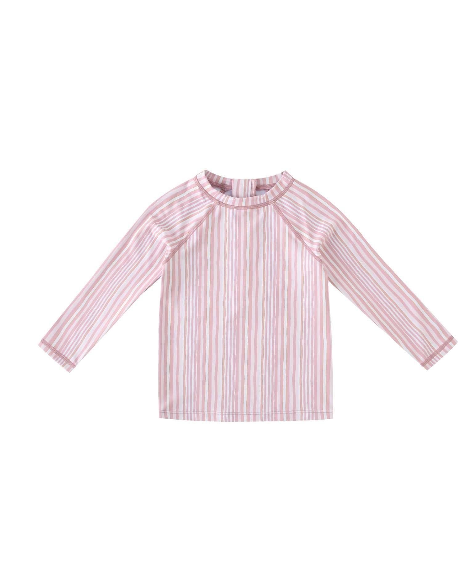 Camiseta de bebé de lycra de rayas con protección solar 50 pf - Dadati - Rosa claro Rosa claro-1