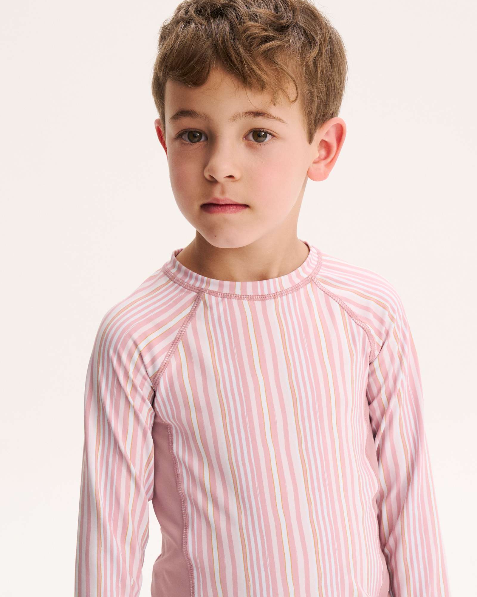 Camiseta de niño de lycra de rayas con protección solar 50 pf - Dadati - Rosa claro Rosa claro-2