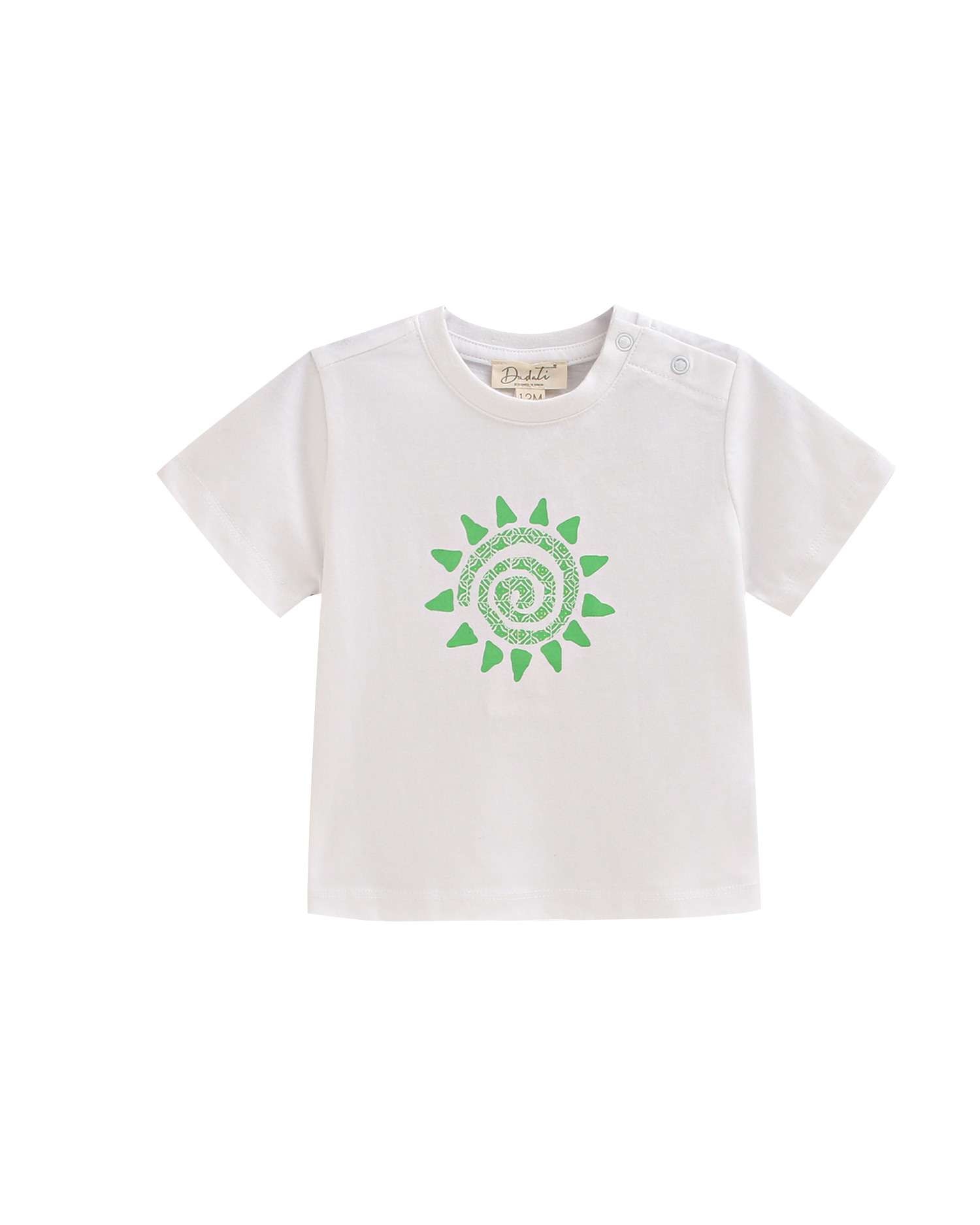 Camiseta de bebé con dibujo geométrico - Dadati - Blanco / Verde Blanco / Verde-1