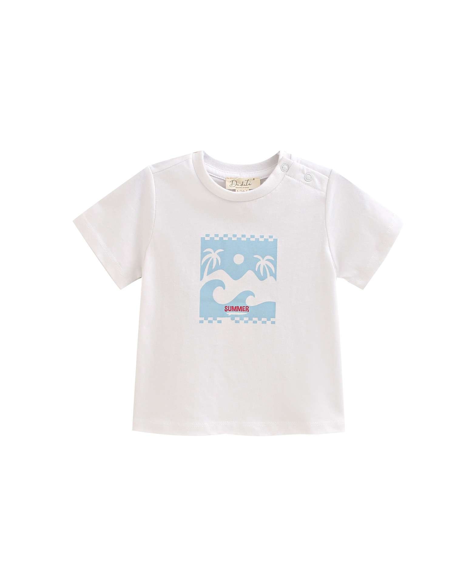 Camiseta de bebé con dibujo de ola y palmeras - Dadati - Blanco Blanco-1