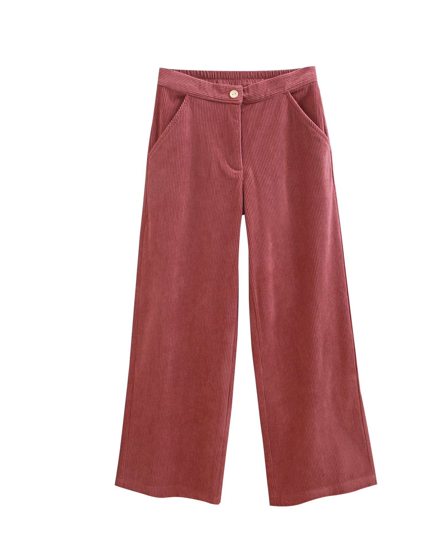 Pantalón largo de niña de pana oscuro - Dadati - Rojo Rojo-3