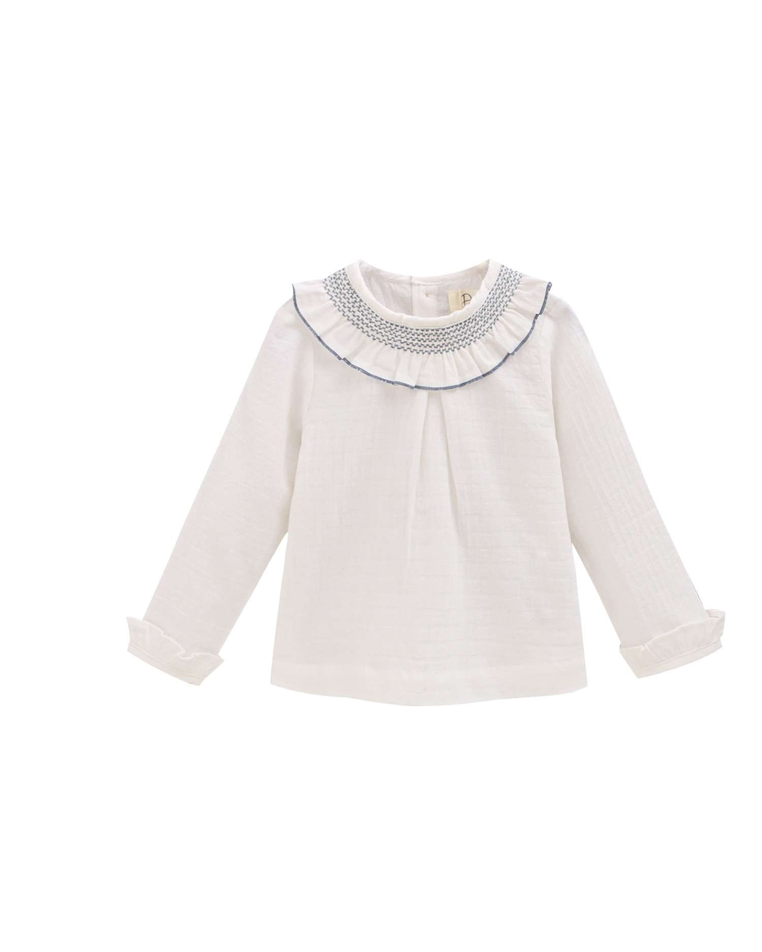 Imagen 0 de Camisa de bebé niña con cuello Blanco