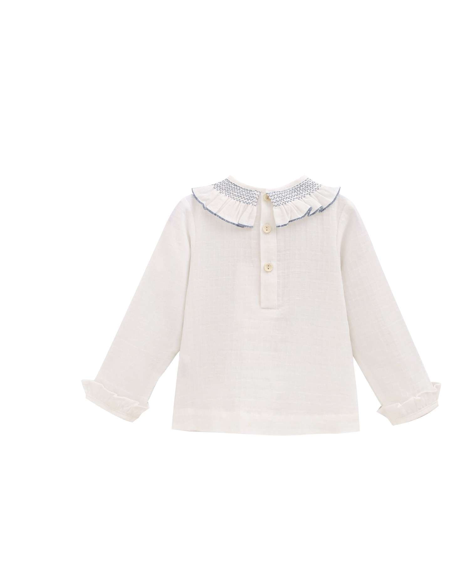 Camisa de bebé niña con cuello - Dadati - Blanco Blanco-2