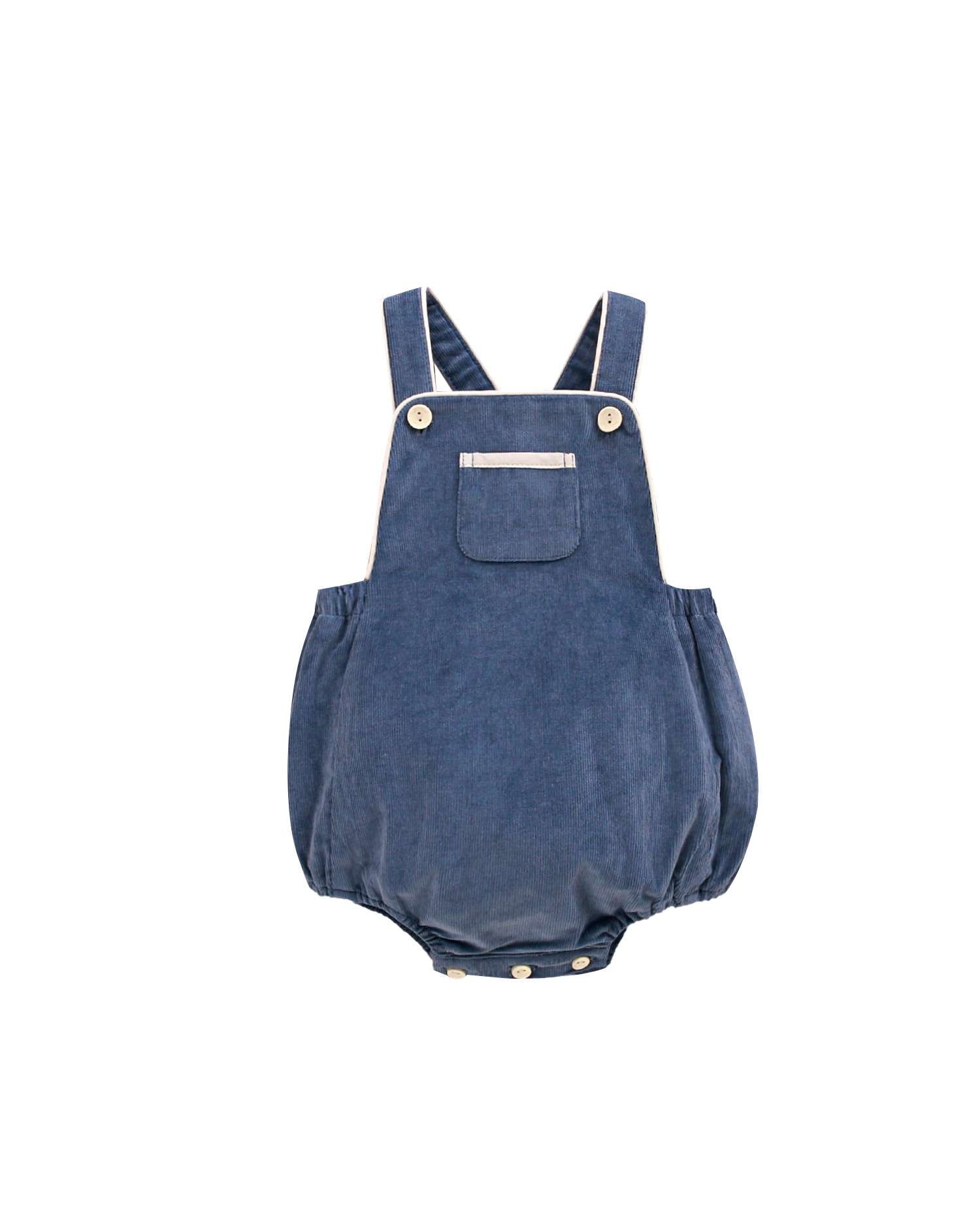 Imagen 0 de Ranita de bebé niño de pana con bolsillo delantero Azul