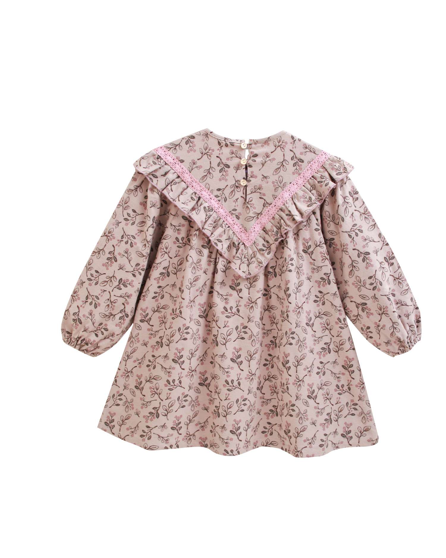 Vestido de niña con estampado de flores - Dadati - Rosa Rosa-2
