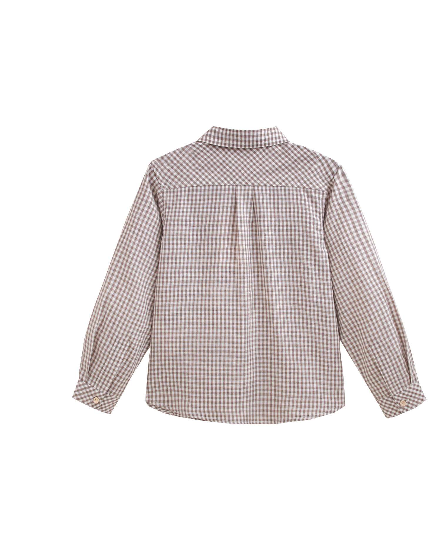 Camisa de niño de cuadros y cuello pico - Dadati - Marrón Marrón-4