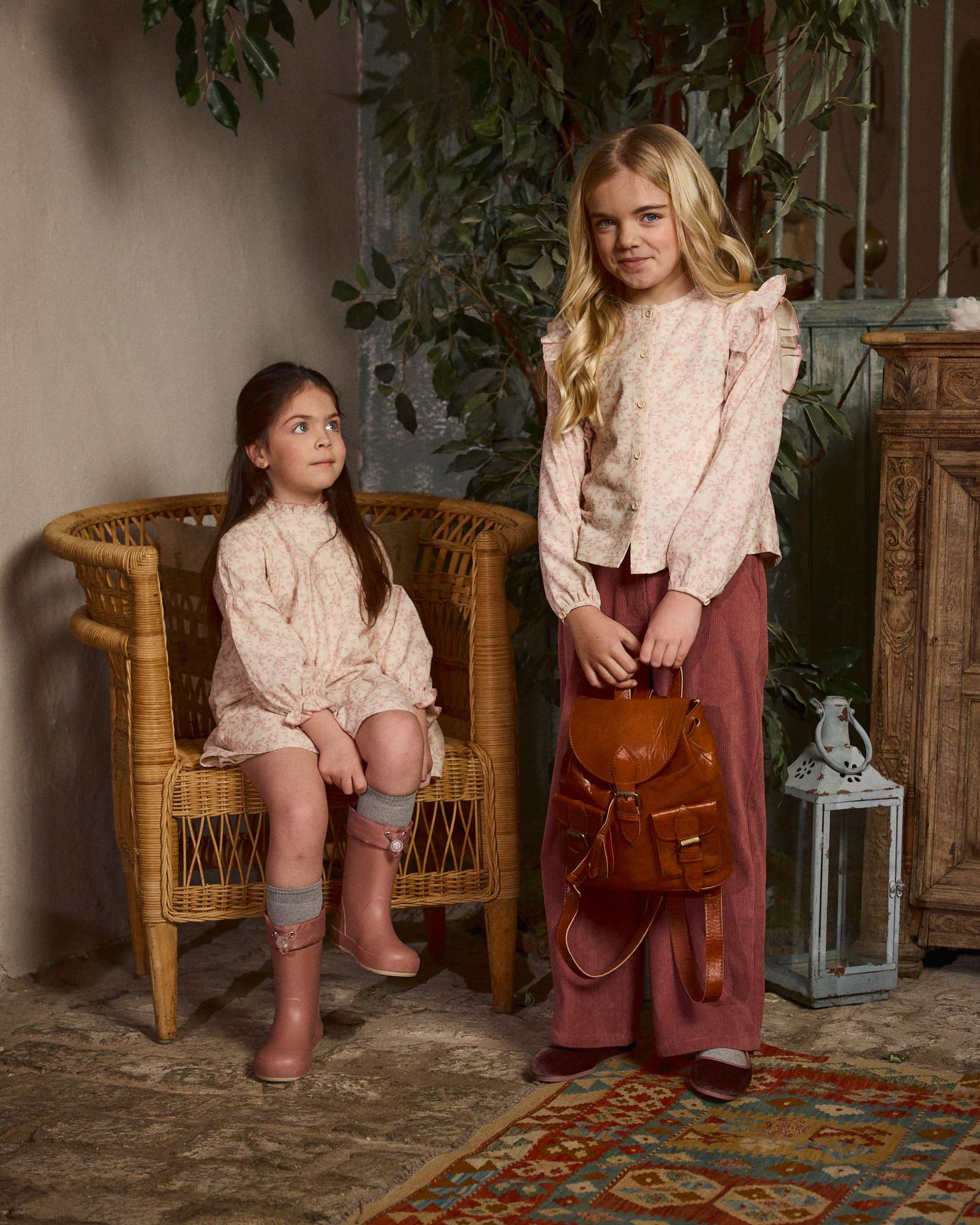 Blusa de niña de flores con volantes - Dadati - Rosa Rosa-2