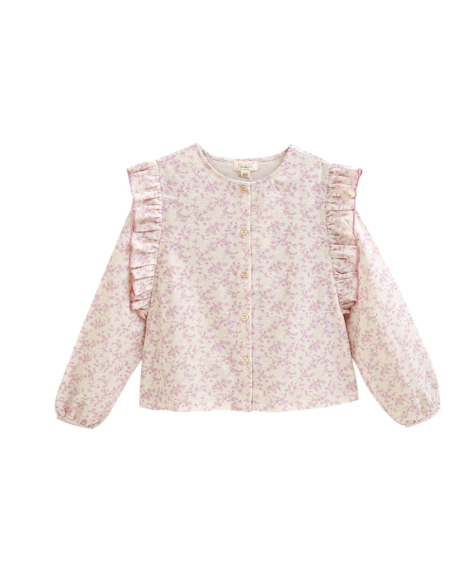 Blusa de niña de flores con volantes - Dadati - Rosa Rosa-5