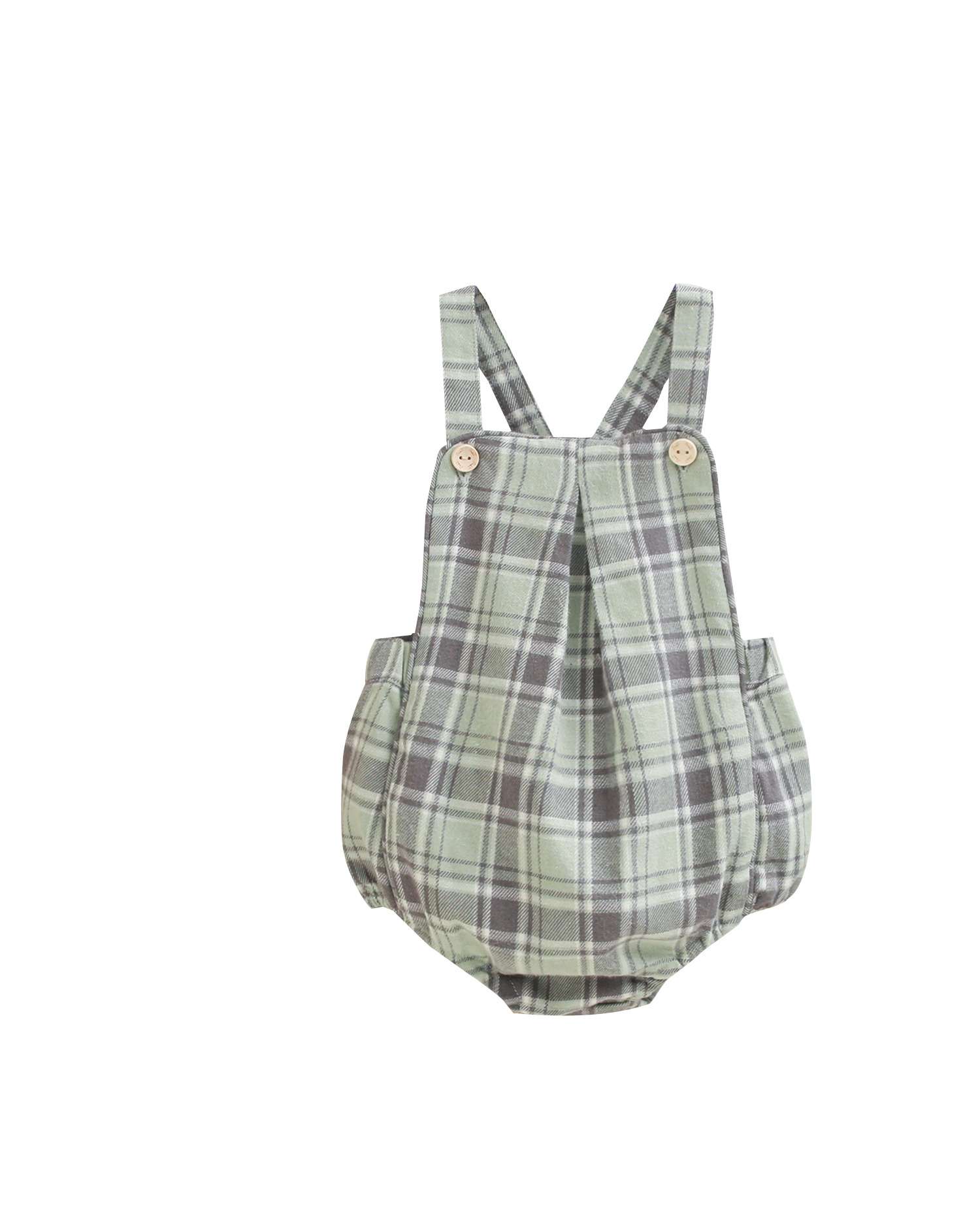 Ranita de bebé niño de tirantes con cuadros - Dadati - Verde Verde-1