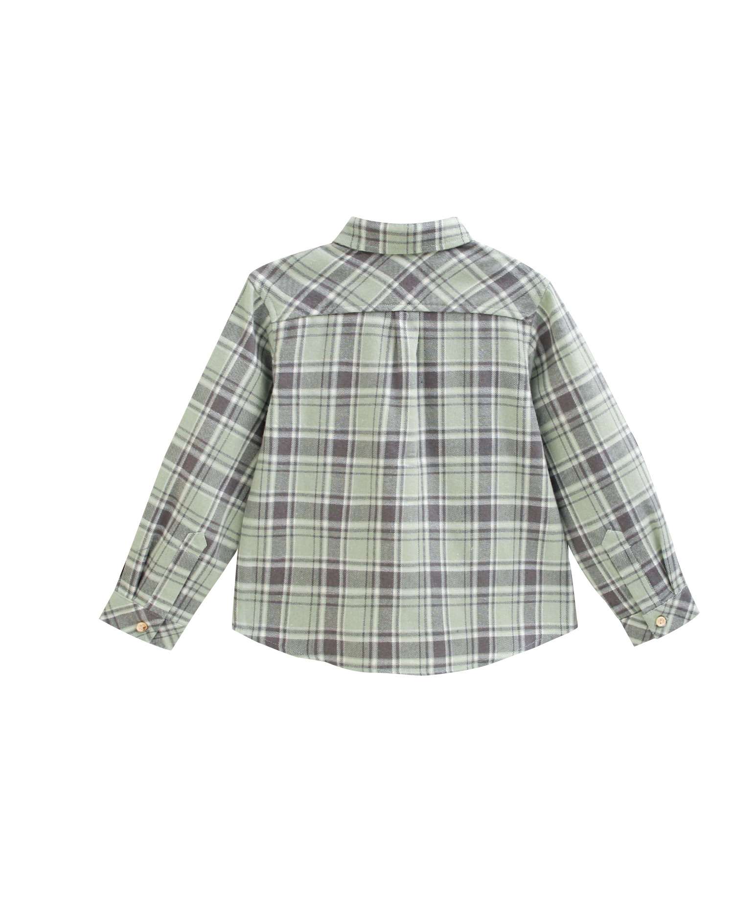 Camisa de niño de cuadros y cuello pico - Dadati - Verde Verde-4