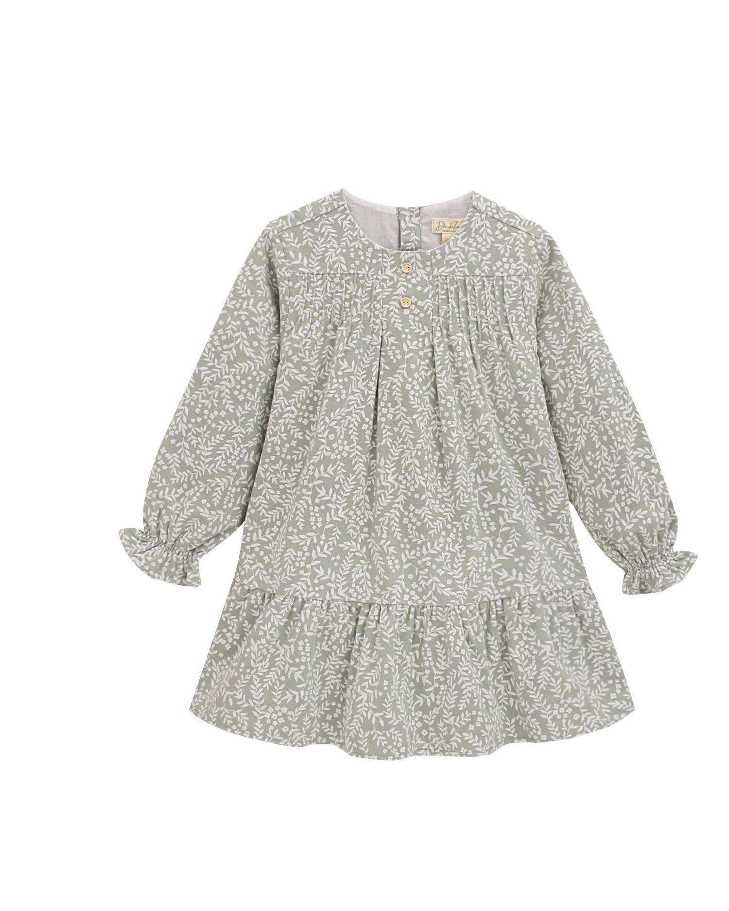 Imagen 1 de Vestido de niña con estampado de hojas Verde