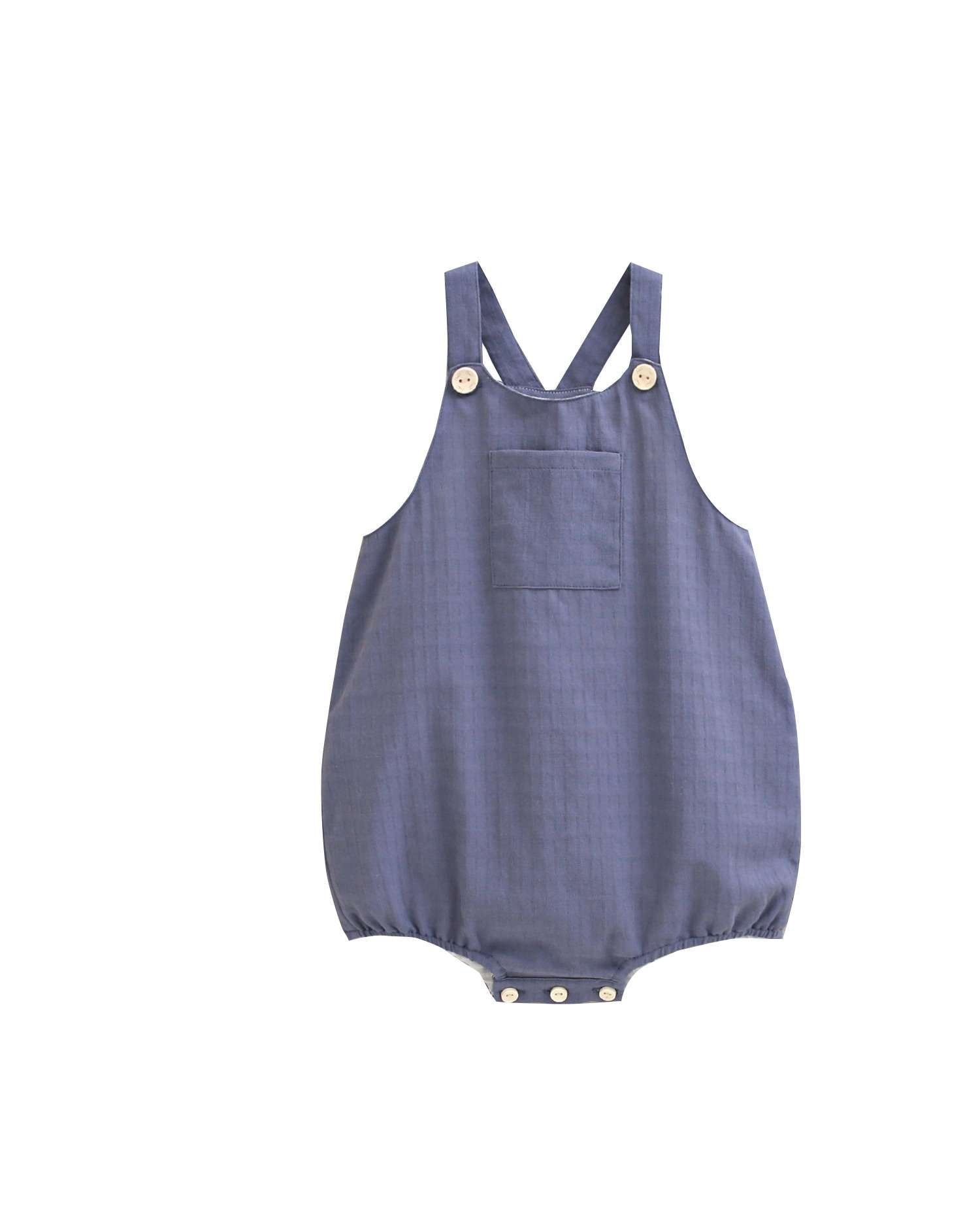 Ranita de bebé niño de tirantes con bolsillo delantero - Dadati - Azul Azul-1