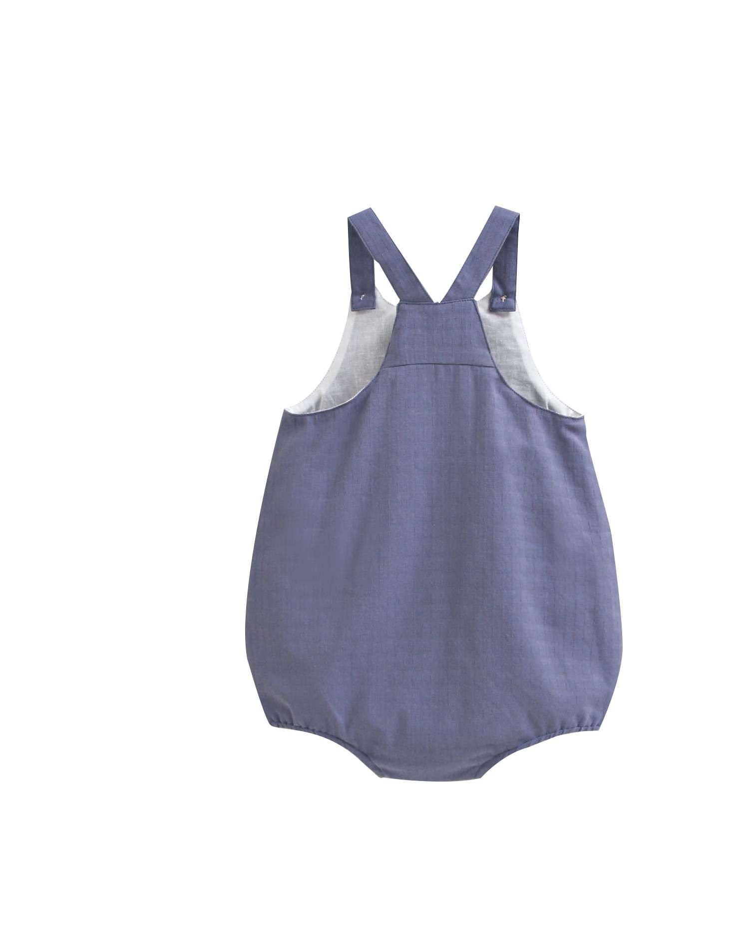 Ranita de bebé niño de tirantes con bolsillo delantero - Dadati - Azul Azul-2
